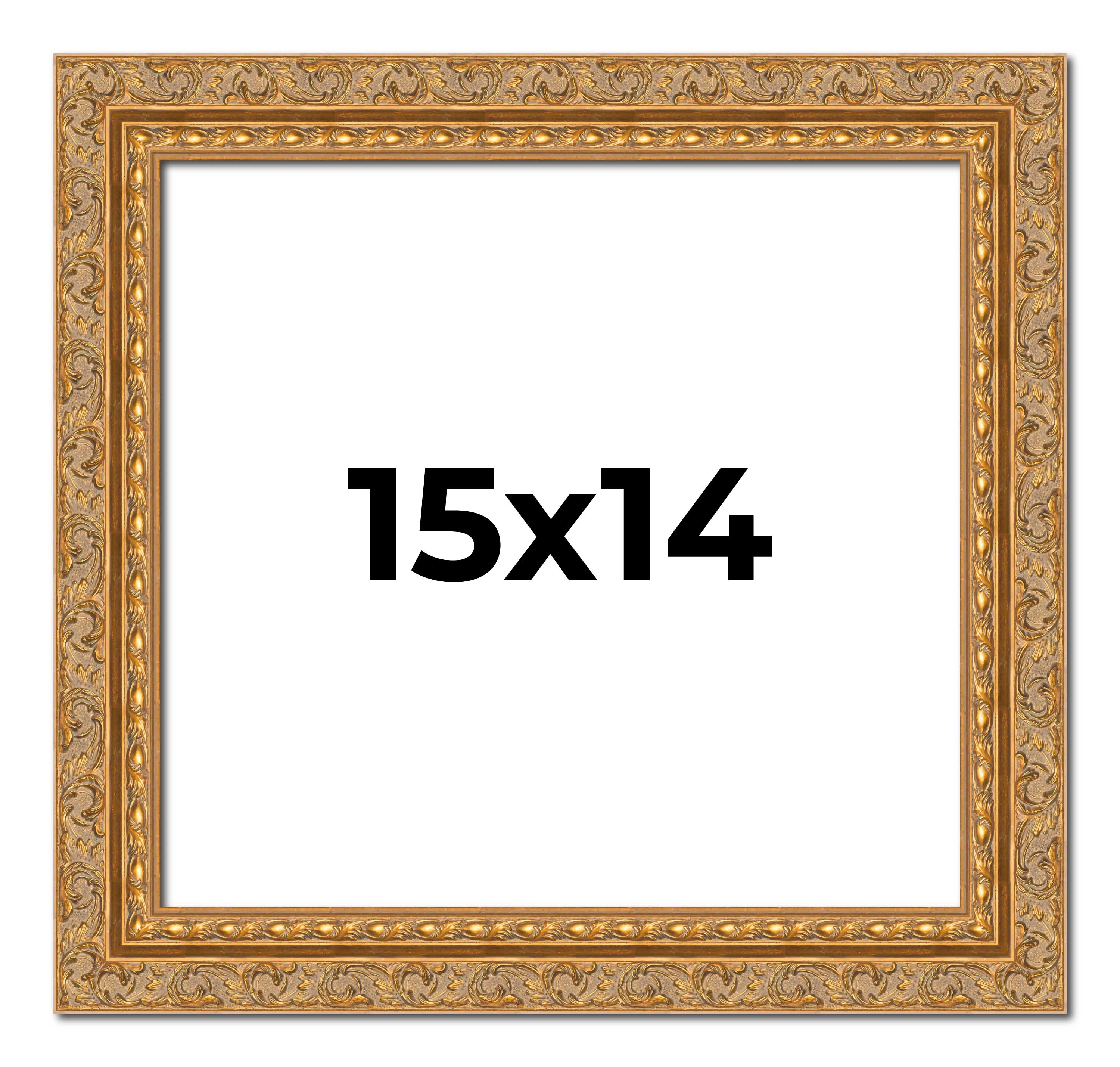 15x14 Frame Gold Ornate Solid Wood Picture Frame | 2 Inch Moulding Width | Firma main product image