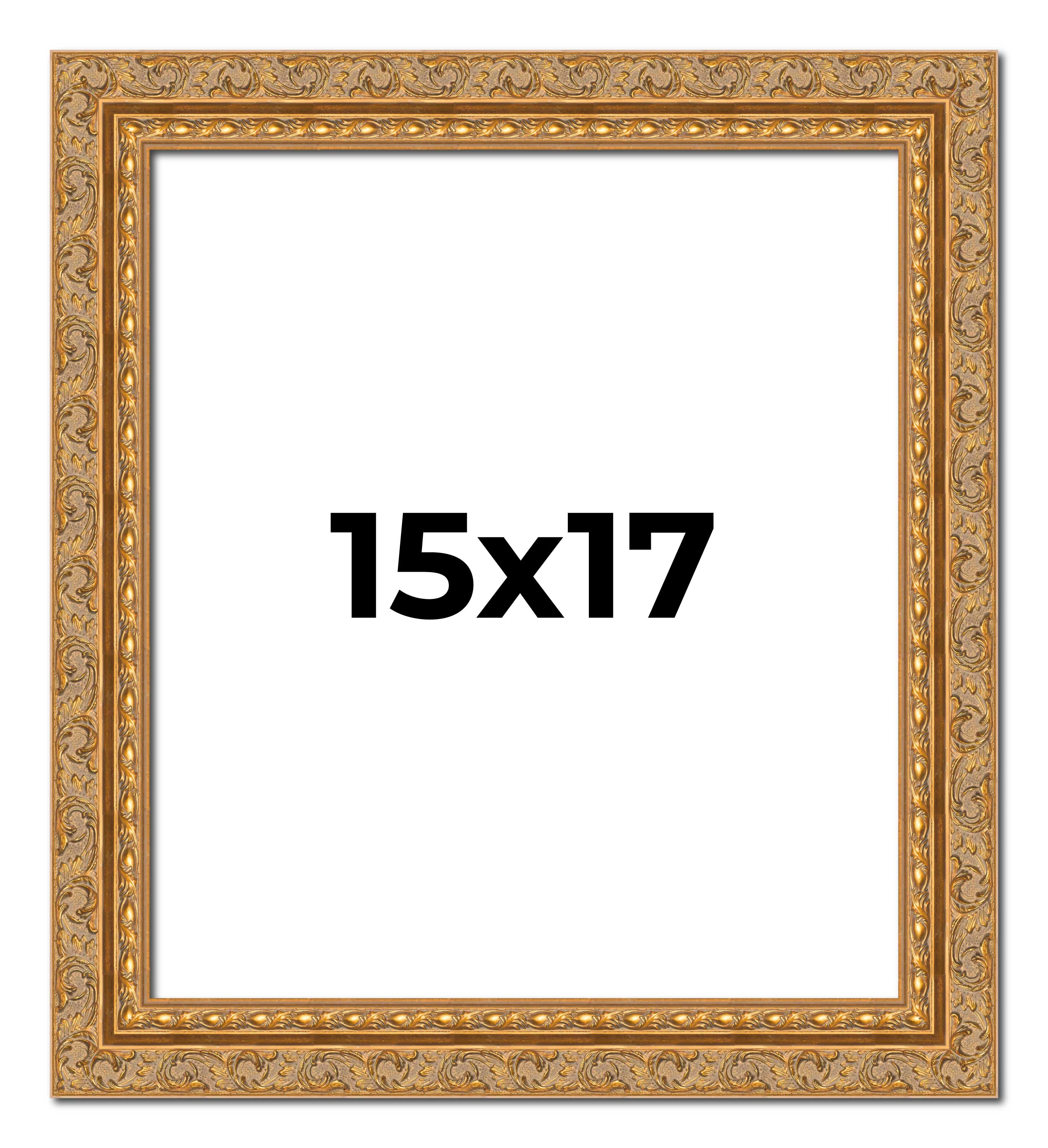 15x17 Frame Gold Ornate Solid Wood Picture Frame | 2 Inch Moulding Width | Firma main product image