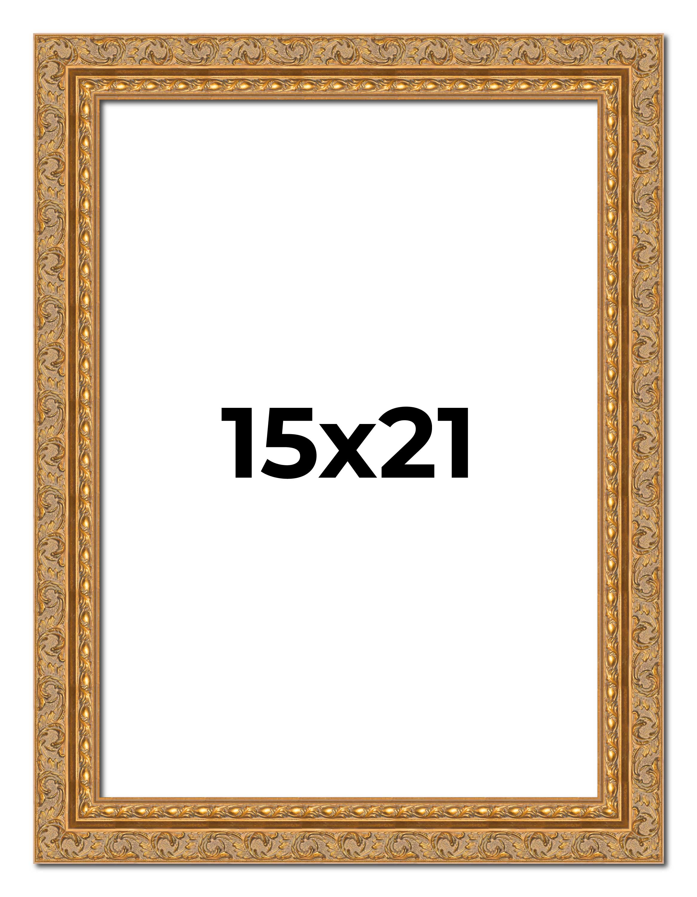 15x21 Frame Gold Ornate Solid Wood Picture Frame | 2 Inch Moulding Width | Firma main product image