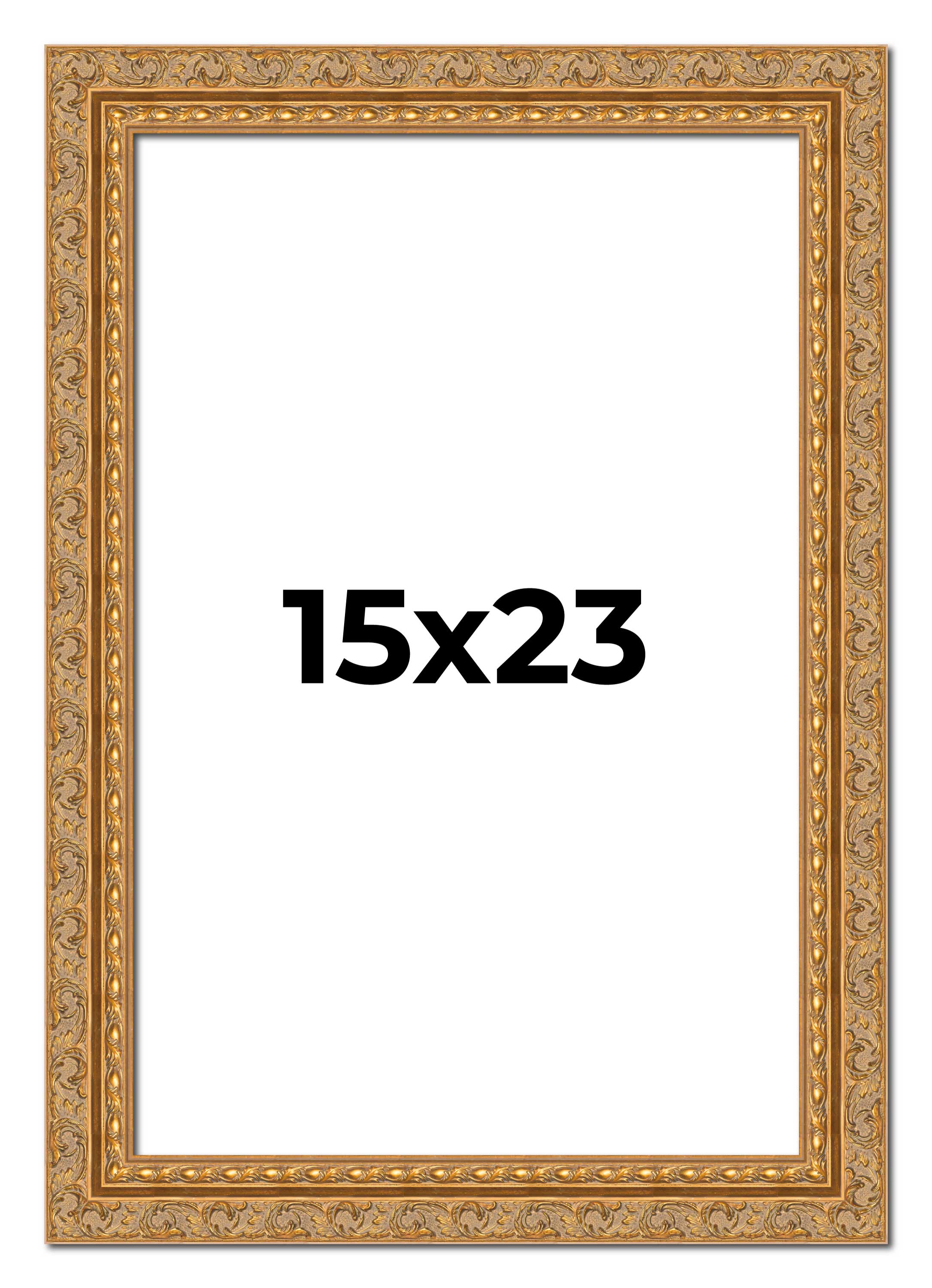 15x23 Frame Gold Ornate Solid Wood Picture Frame | 2 Inch Moulding Width | Firma main product image