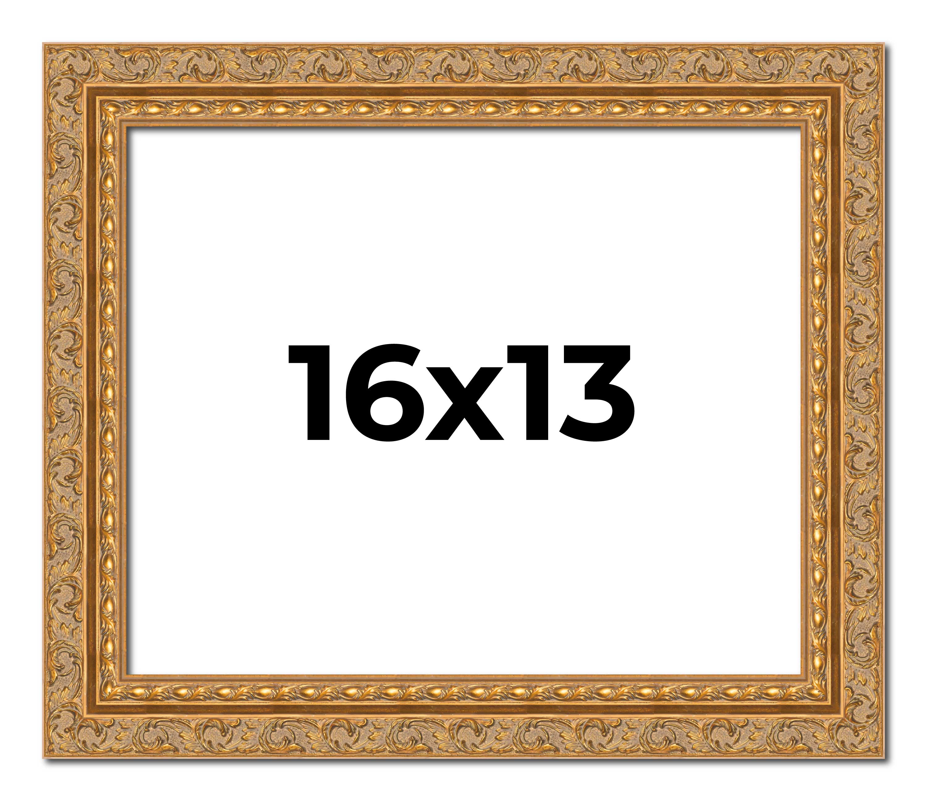16x13 Frame Gold Ornate Solid Wood Picture Frame | 2 Inch Moulding Width | Firma main product image