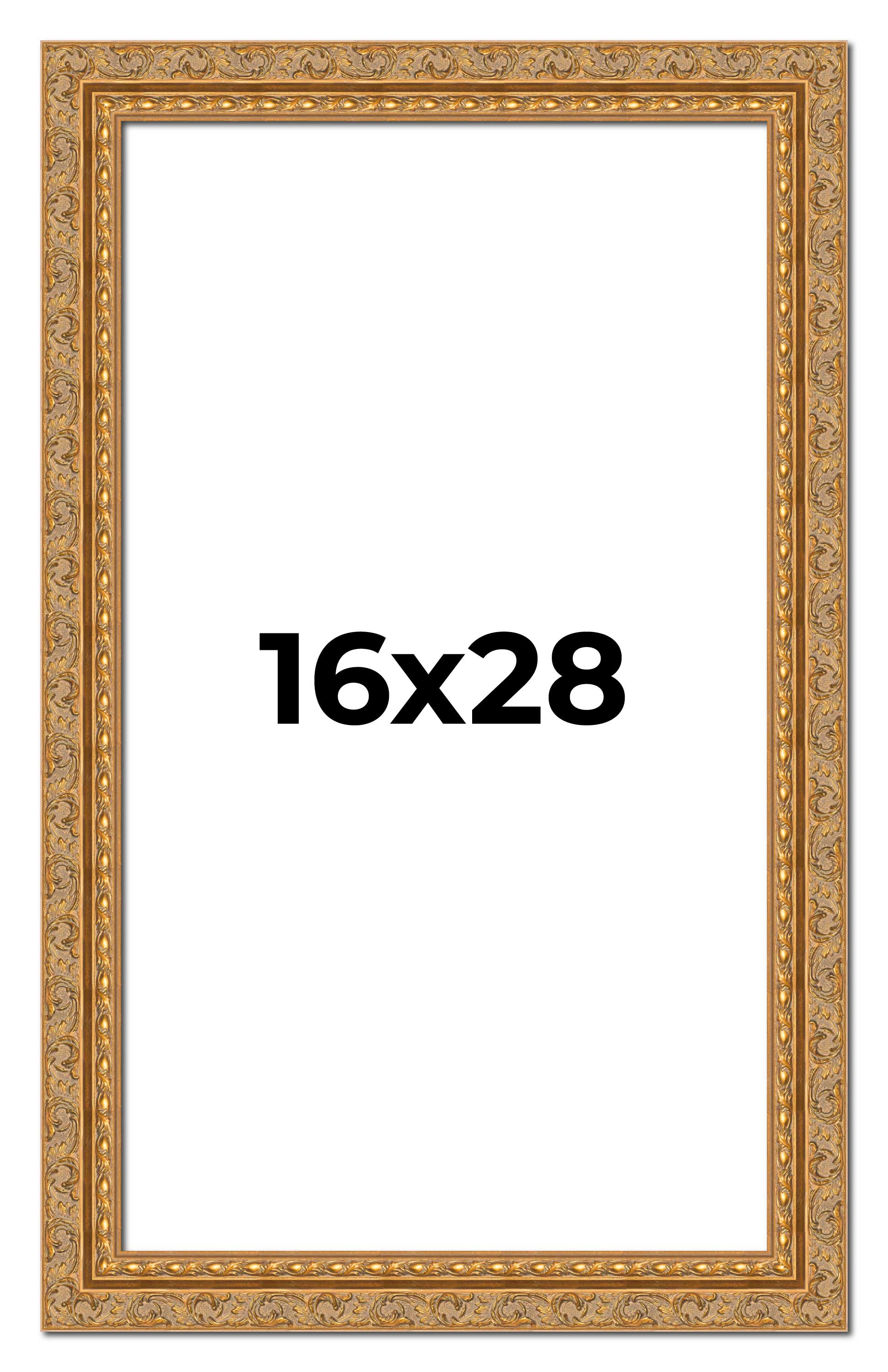 16x28 Frame Gold Ornate Solid Wood Picture Frame | 2 Inch Moulding Width | Firma main product image