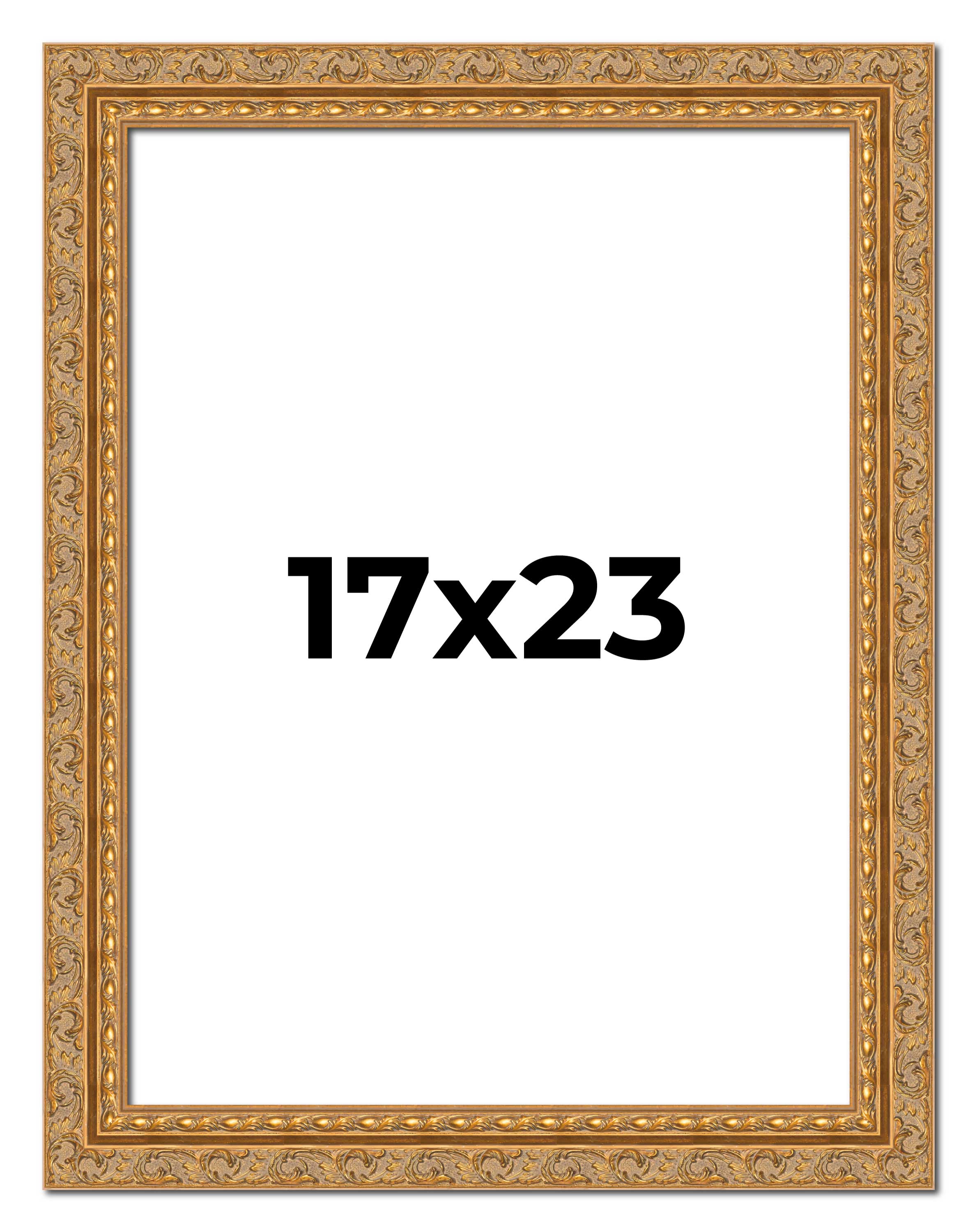 17x23 Frame Gold Ornate Solid Wood Picture Frame | 2 Inch Moulding Width | Firma main product image
