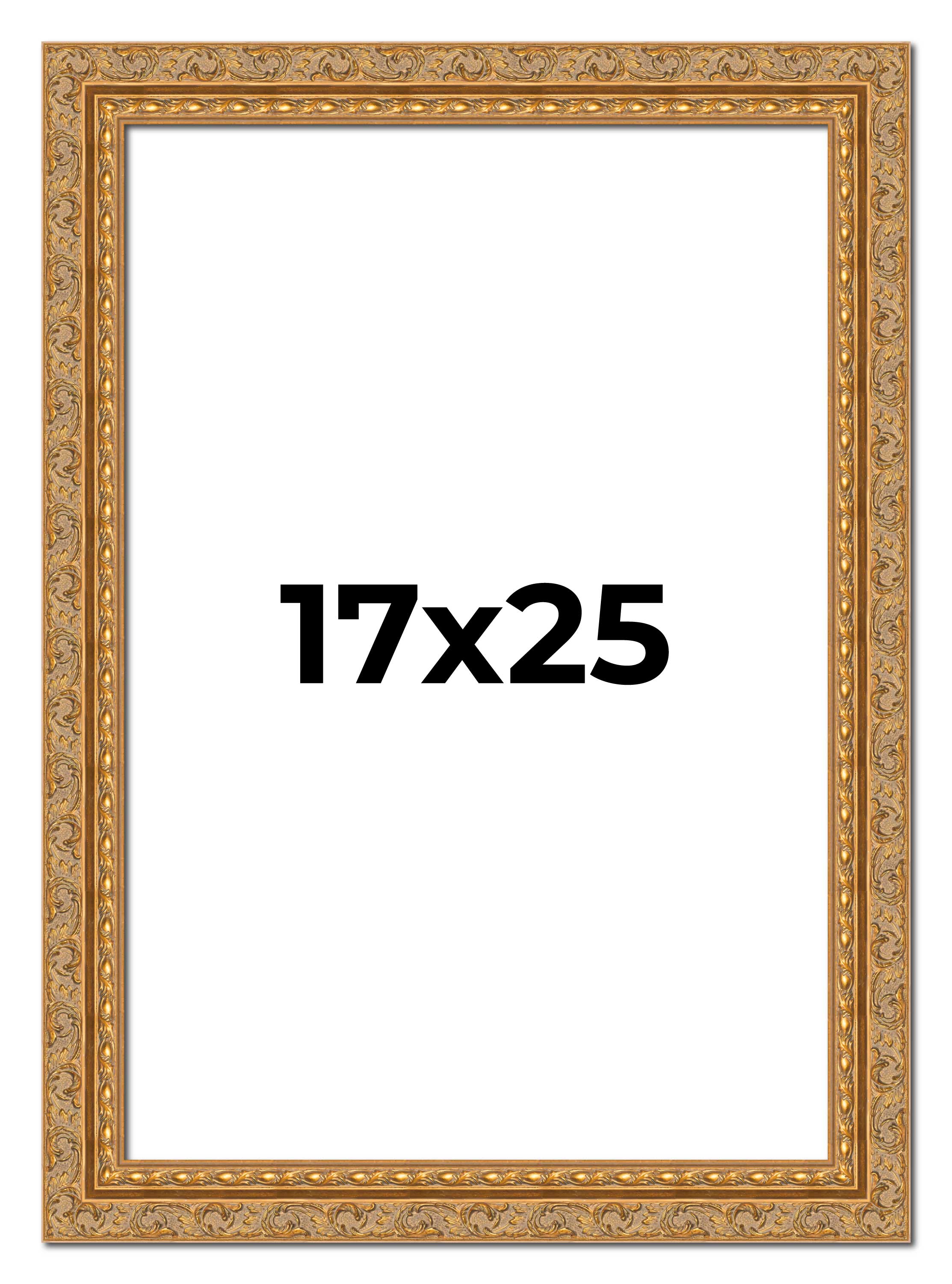 17×25 Frame Gold Ornate Solid Wood Picture Frame | 2 Inch Moulding Width | Firma