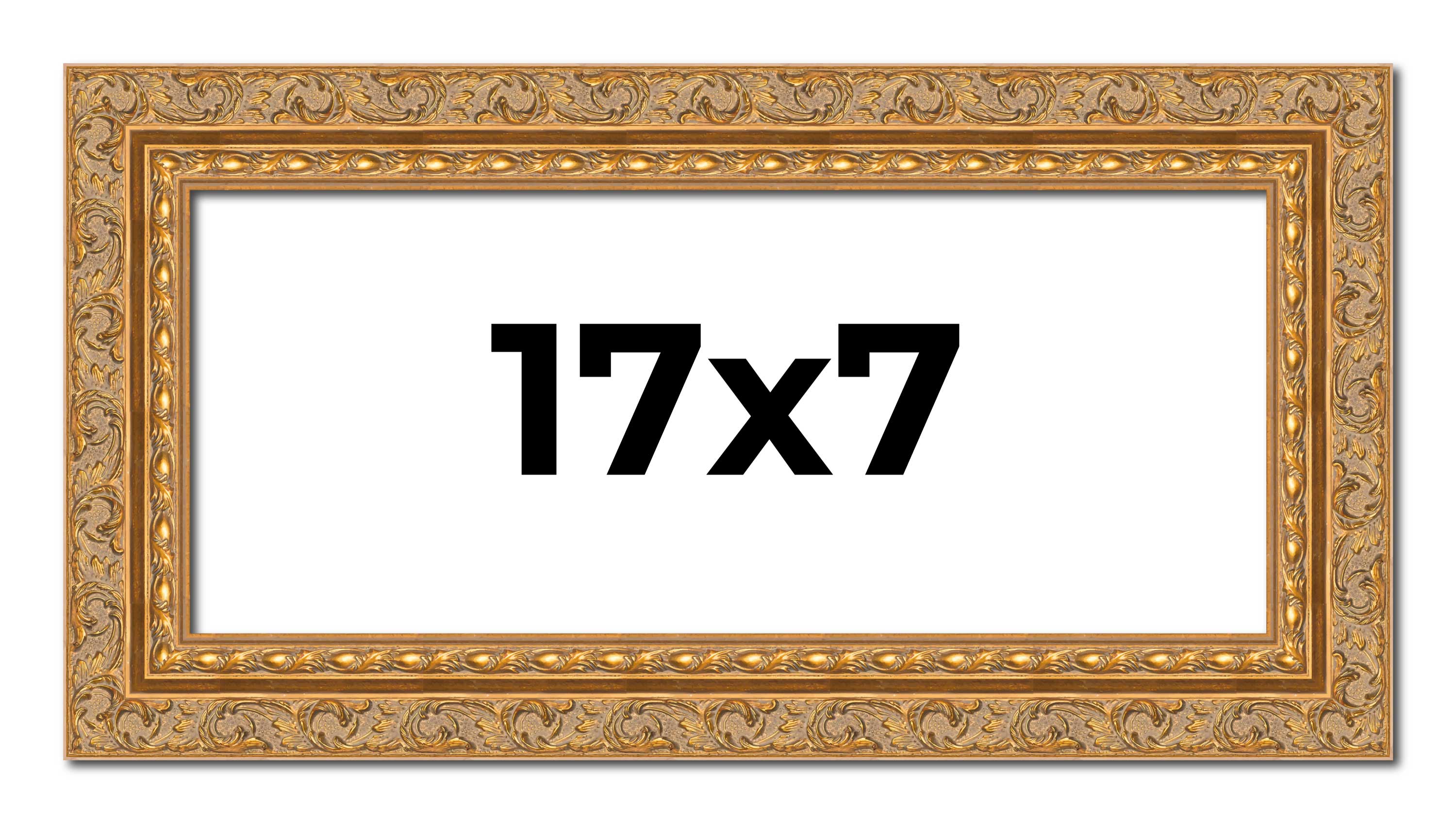 17x7 Frame Gold Ornate Solid Wood Picture Frame | 2 Inch Moulding Width | Firman main product image