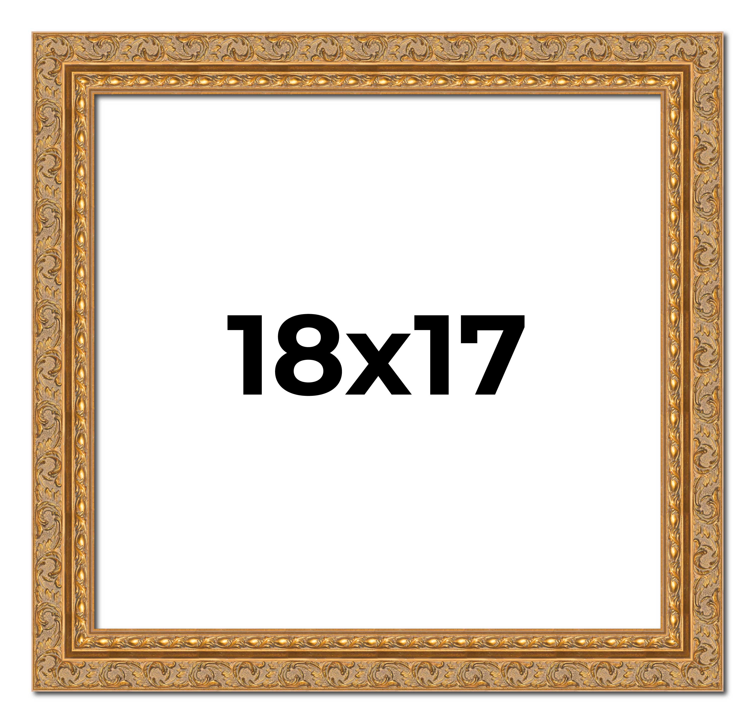 18x17 Frame Gold Ornate Solid Wood Picture Frame | 2 Inch Moulding Width | Firma main product image