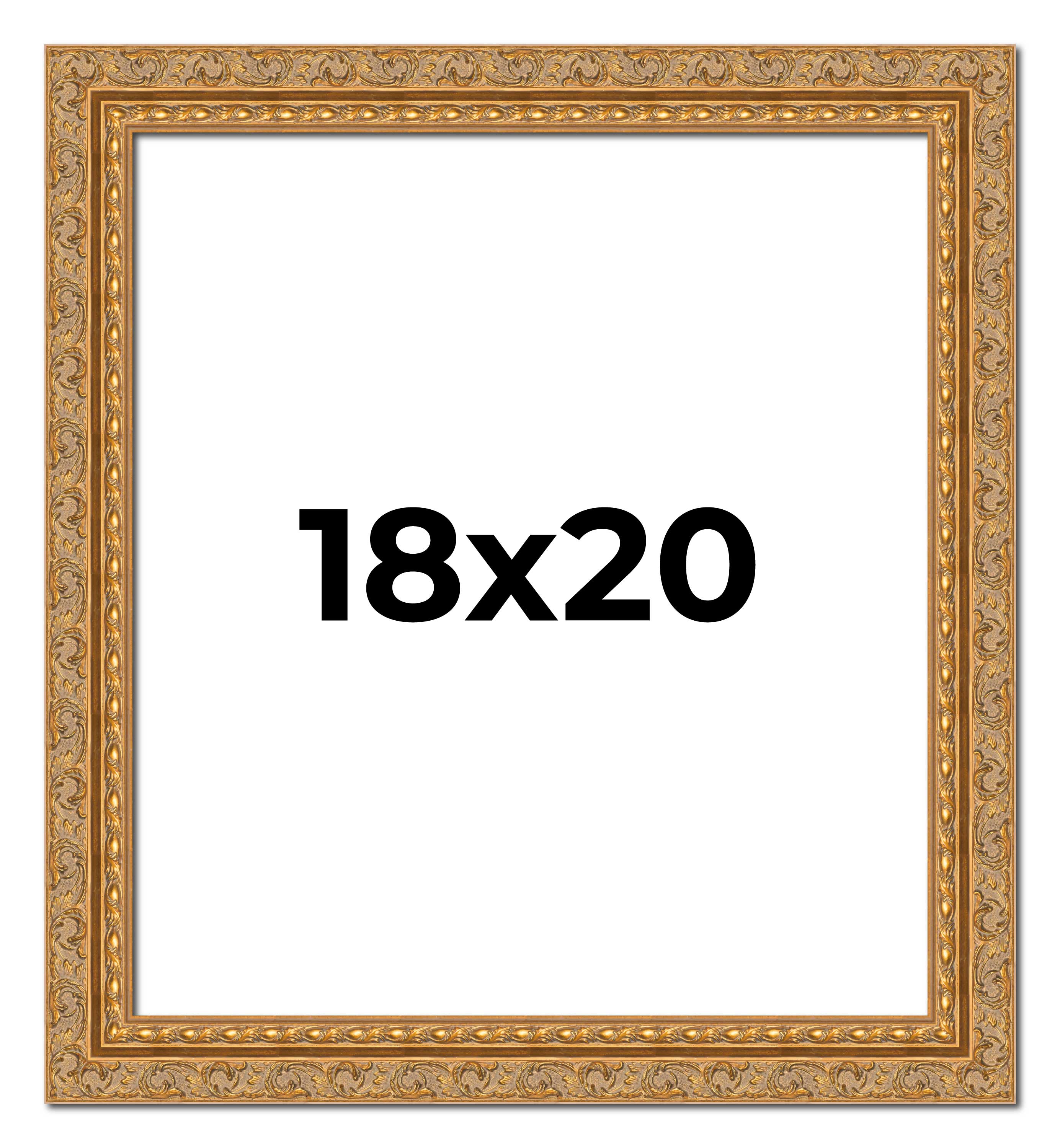 18x20 Frame Gold Ornate Solid Wood Picture Frame | 2 Inch Moulding Width | Firma main product image
