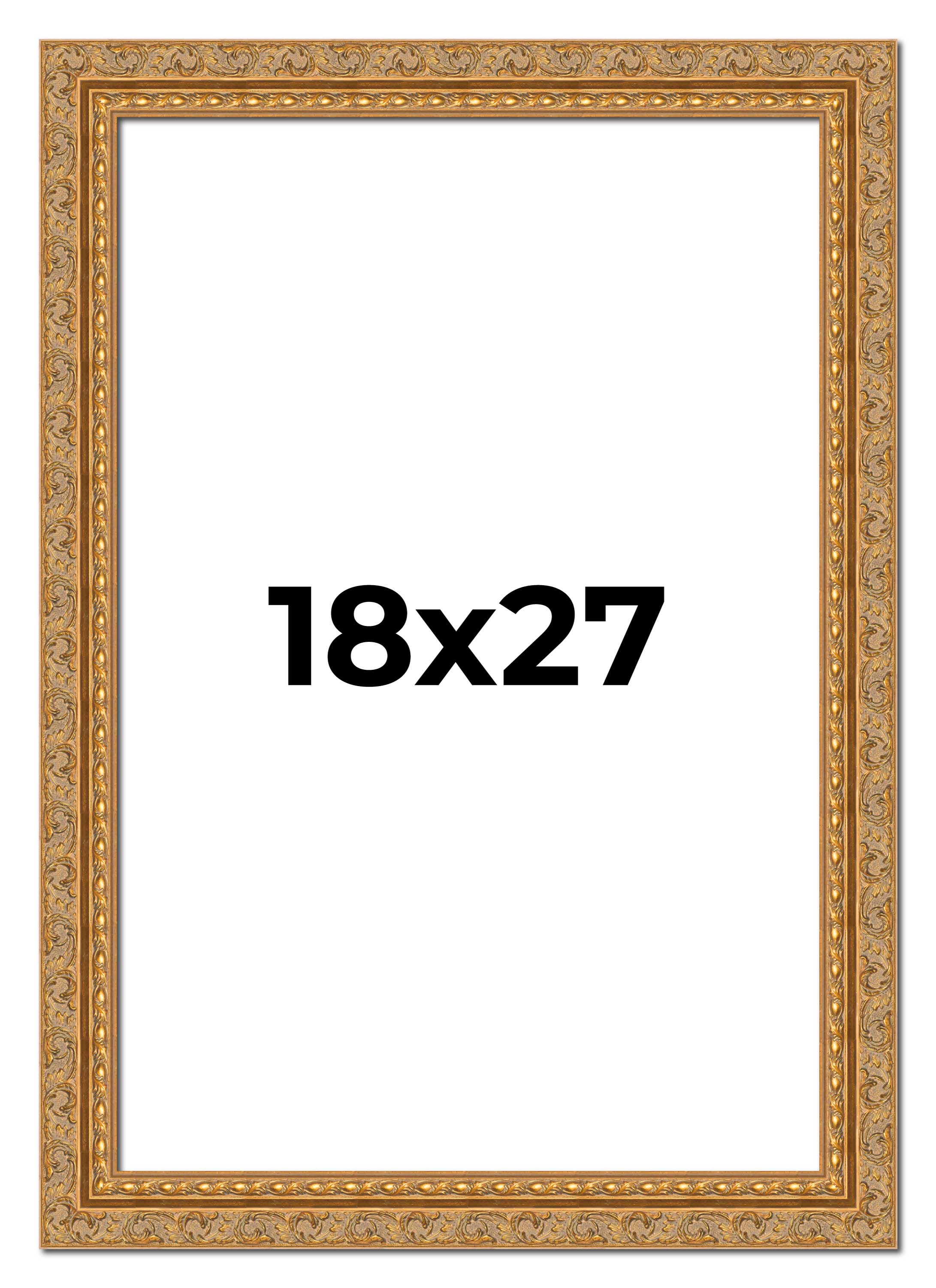 18x27 Frame Gold Ornate Solid Wood Picture Frame | 2 Inch Moulding Width | Firma main product image