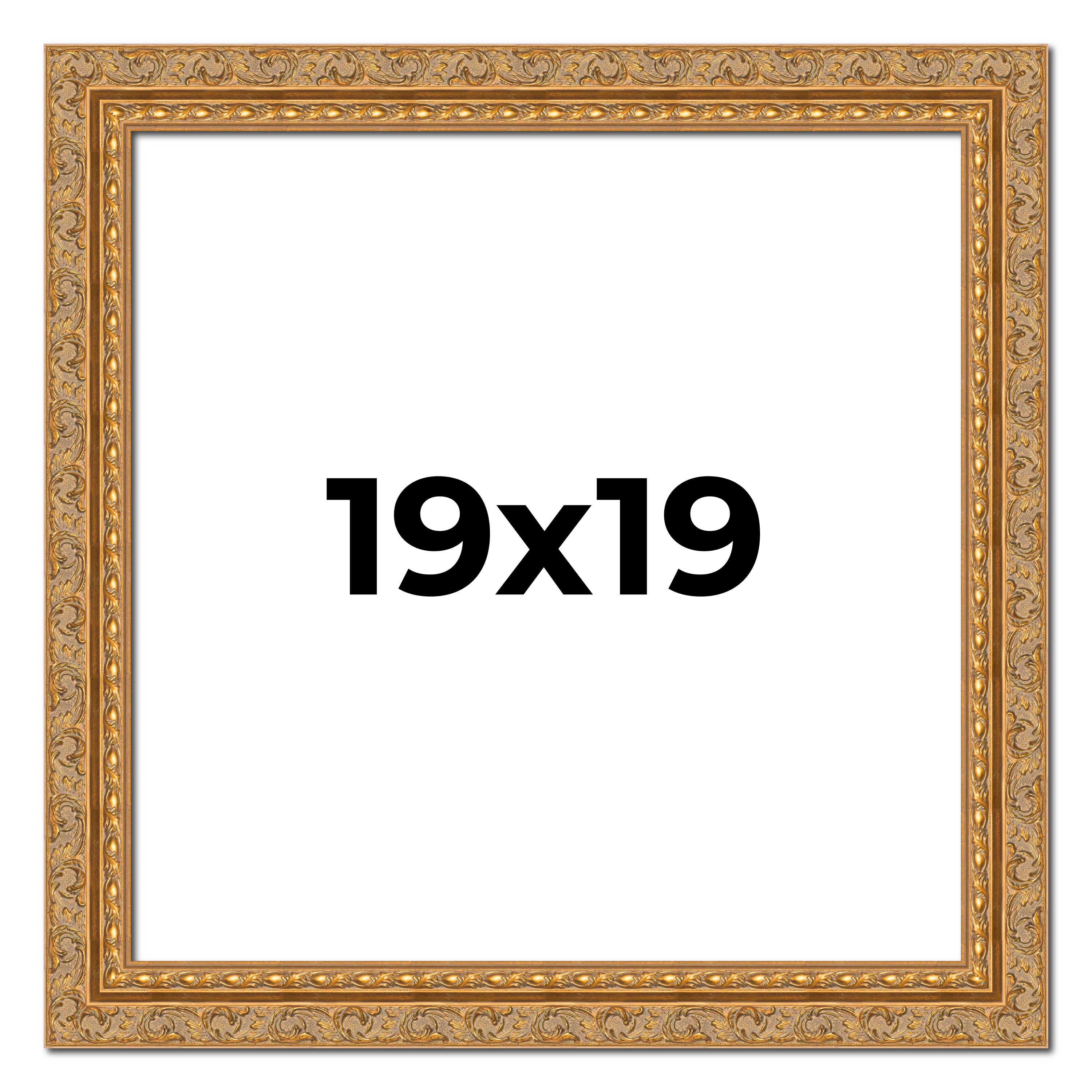 19x19 Frame Gold Ornate Solid Wood Picture Frame | 2 Inch Moulding Width | Firma main product image