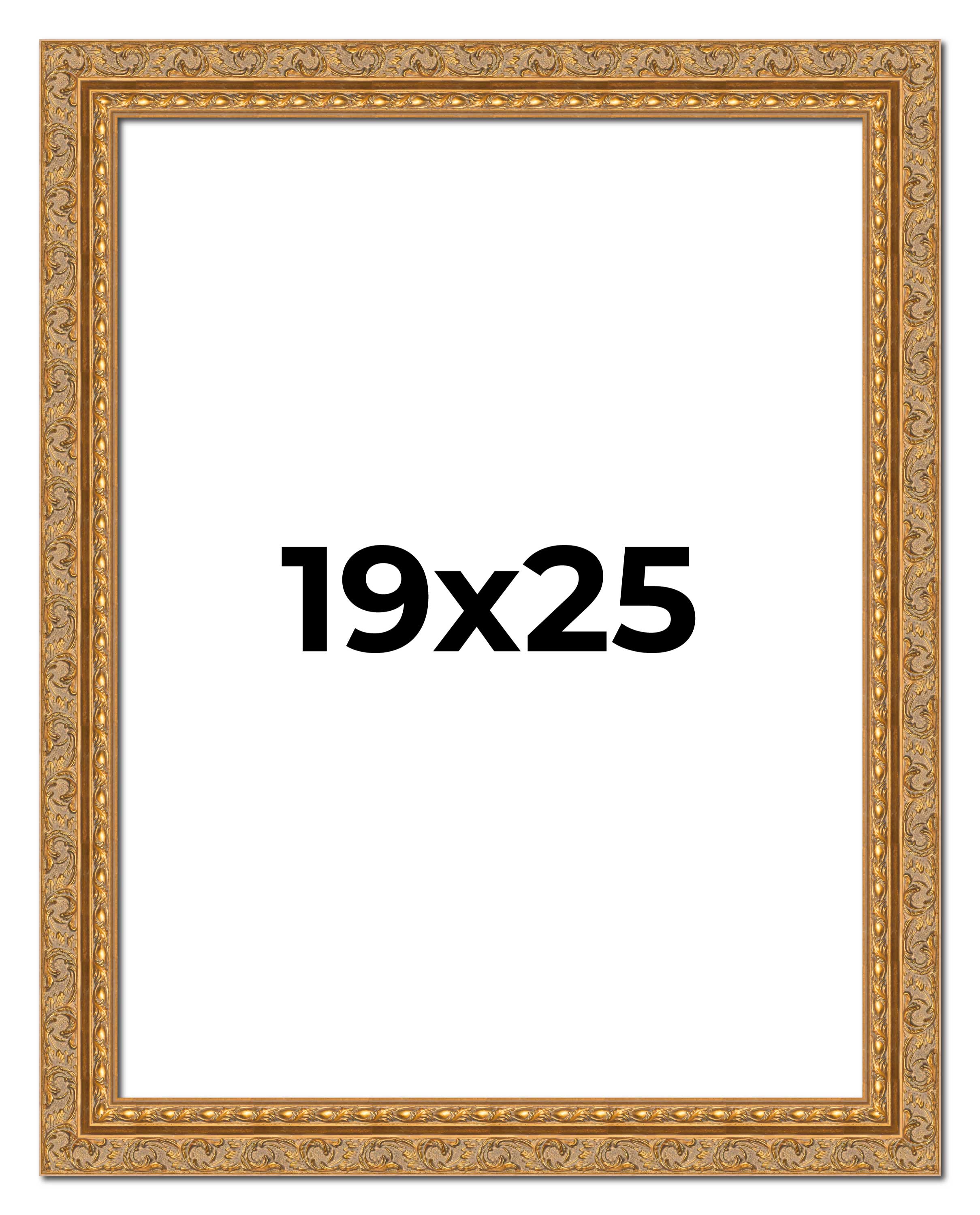 19×25 Frame Gold Ornate Solid Wood Picture Frame | 2 Inch Moulding Width | Firma