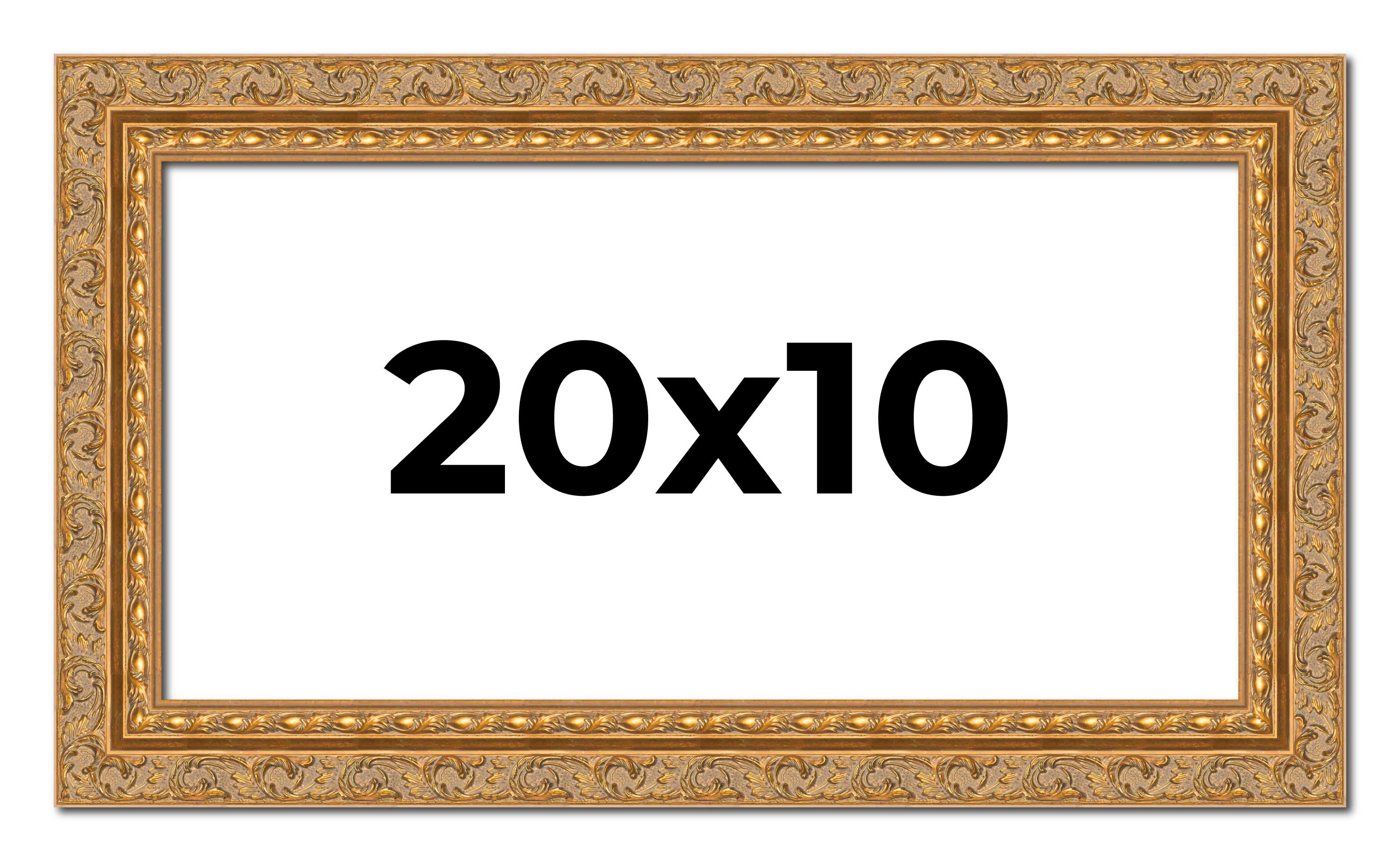 20x10 Frame Gold Ornate Solid Wood Picture Frame | 2 Inch Moulding Width | Firma main product image