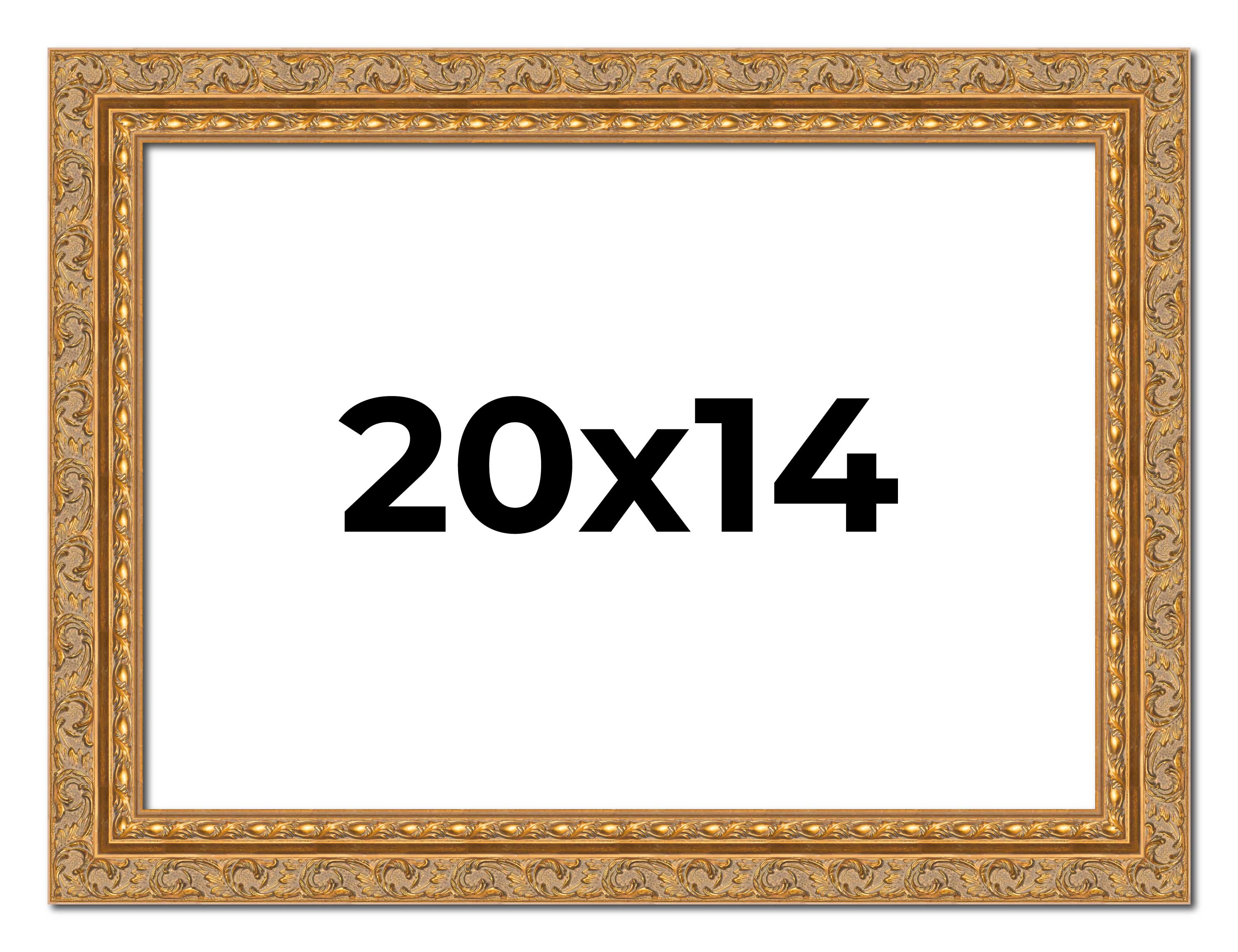 20x14 Frame Gold Ornate Solid Wood Picture Frame | 2 Inch Moulding Width | Firma main product image