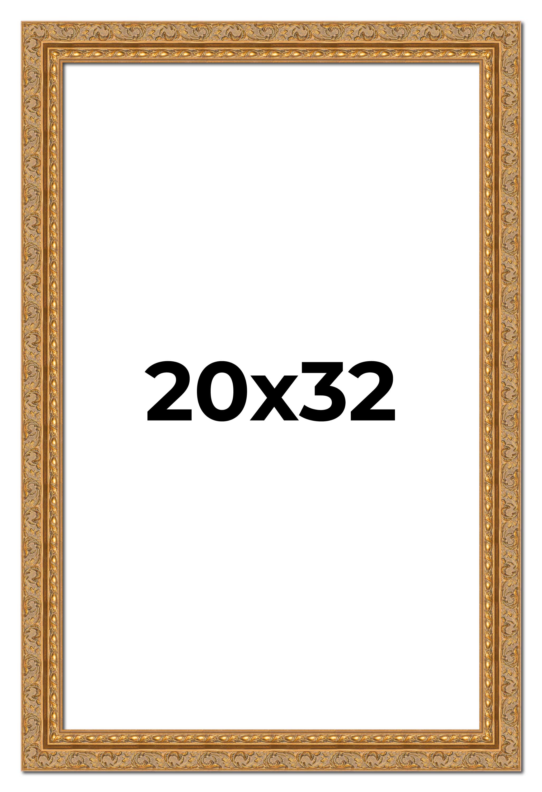 20x32 Frame Gold Ornate Solid Wood Picture Frame | 2 Inch Moulding Width | Firma main product image