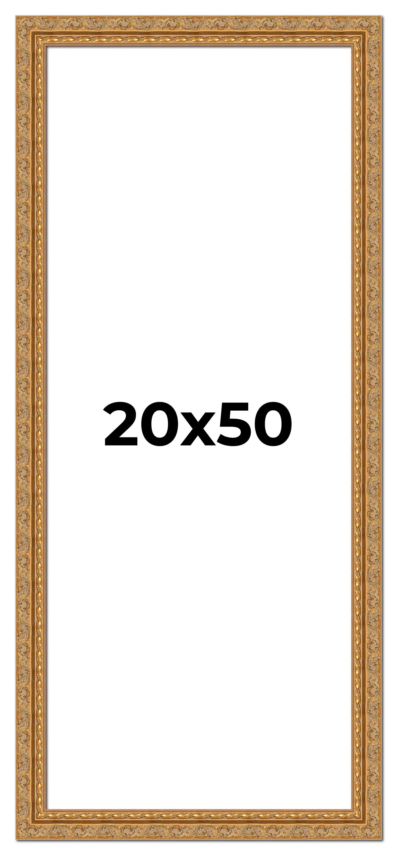 20x50 Frame Gold Ornate Solid Wood Picture Frame | 2 Inch Moulding Width | Firma main product image