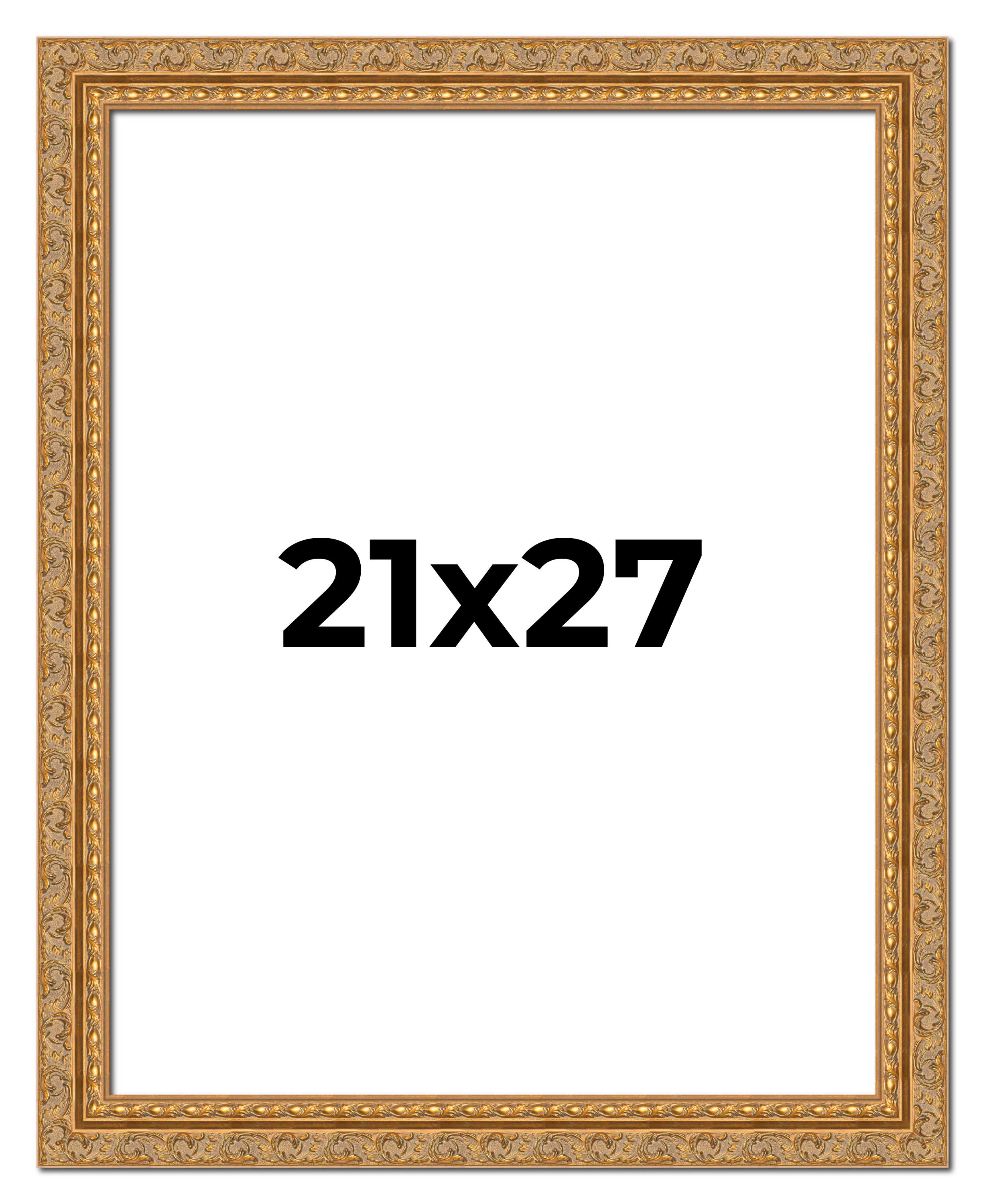 21x27 Frame Gold Ornate Solid Wood Picture Frame | 2 Inch Moulding Width | Firma main product image