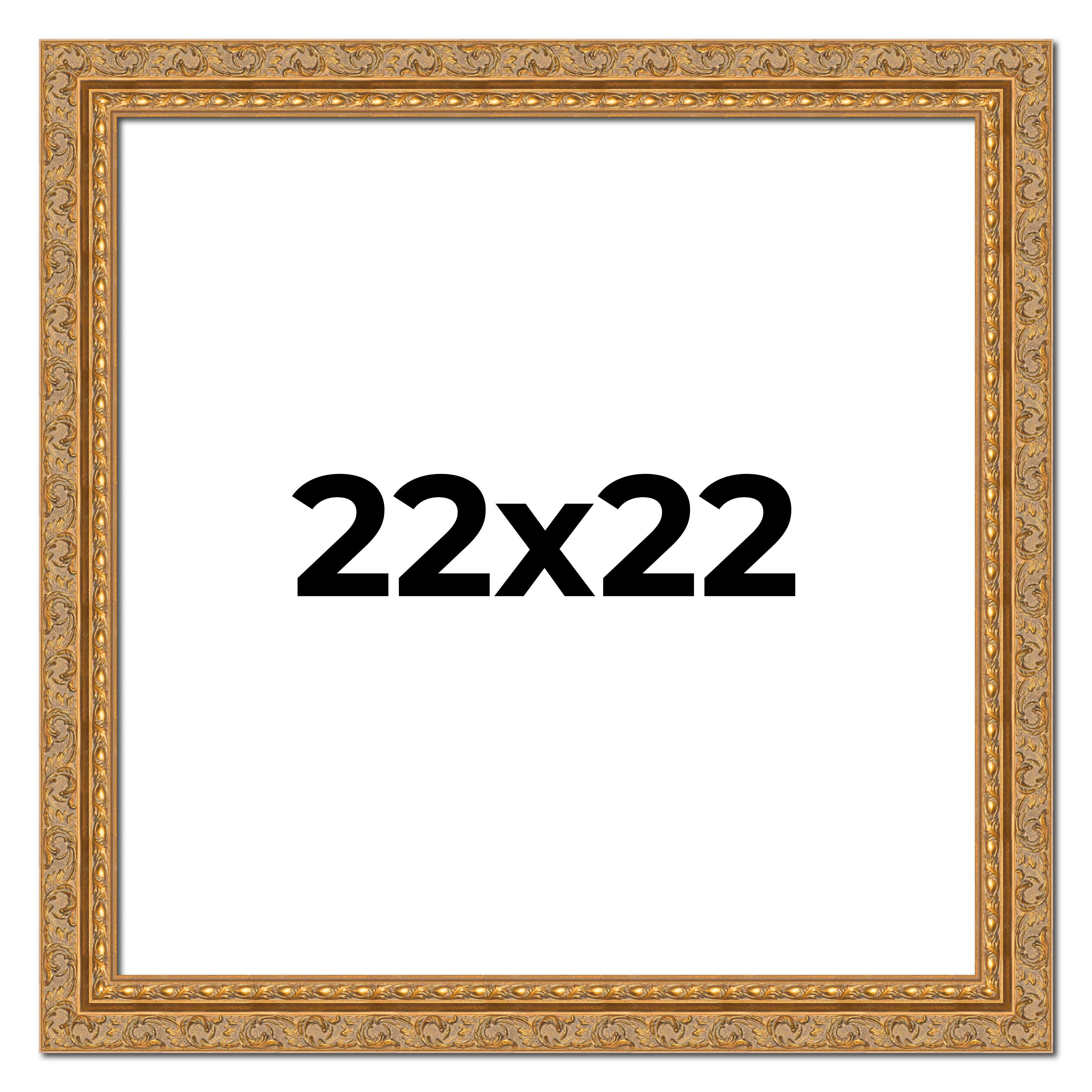 22x22 Frame Gold Ornate Solid Wood Picture Frame | 2 Inch Moulding Width | Firma main product image
