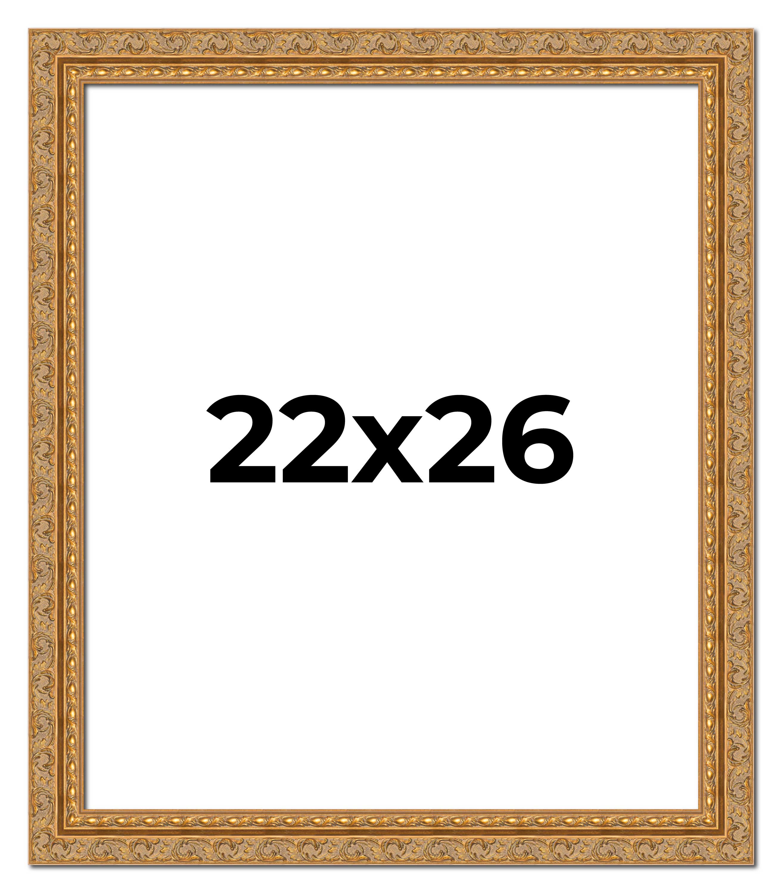 22x26 Frame Gold Ornate Solid Wood Picture Frame | 2 Inch Moulding Width | Firma main product image