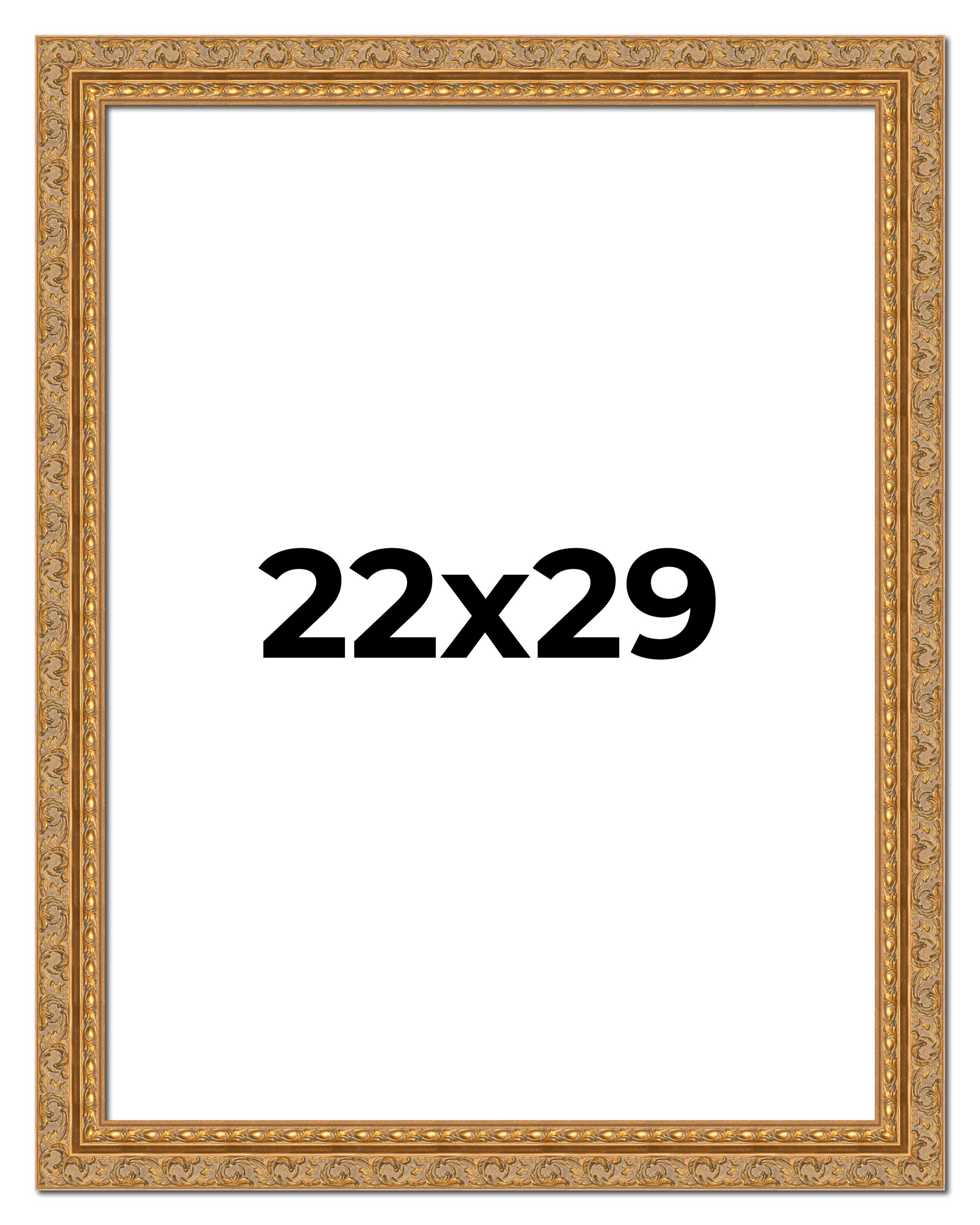 22x29 Frame Gold Ornate Solid Wood Picture Frame | 2 Inch Moulding Width | Firma main product image