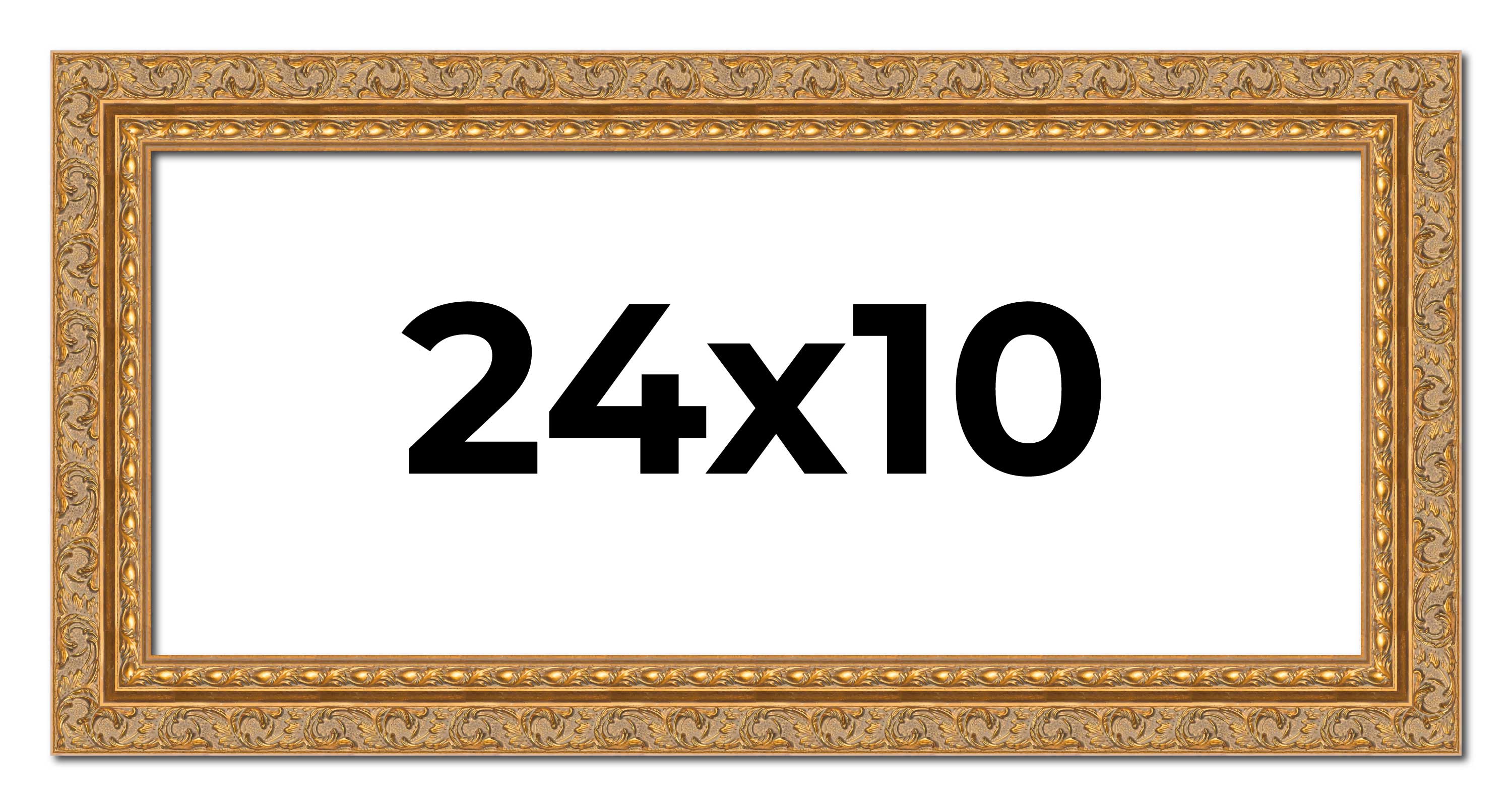 24x10 Frame Gold Ornate Solid Wood Picture Frame | 2 Inch Moulding Width | Firma main product image