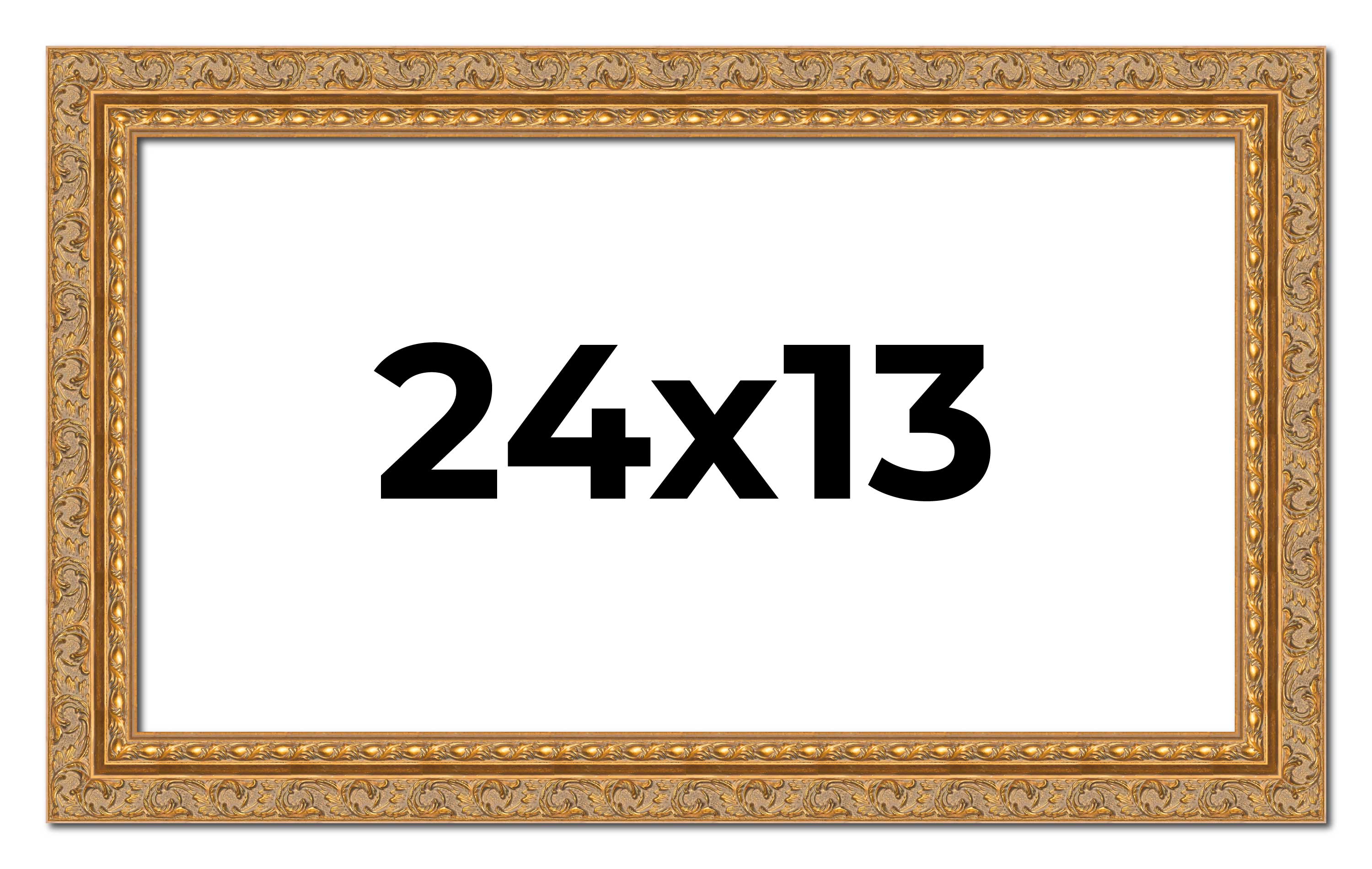 24x13 Frame Gold Ornate Solid Wood Picture Frame | 2 Inch Moulding Width | Firma main product image