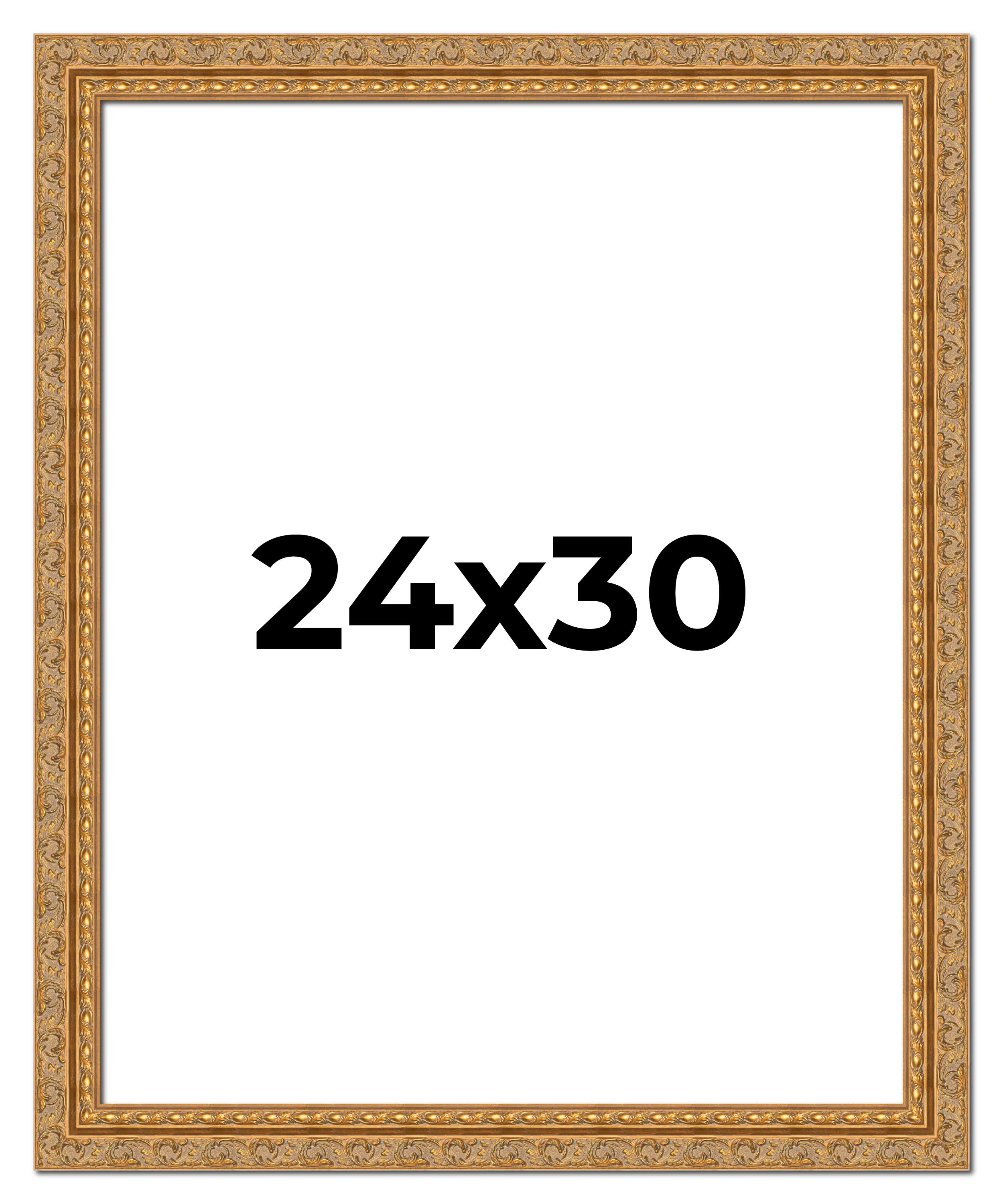 24x30 Frame Gold Ornate Solid Wood Picture Frame | 2 Inch Moulding Width | Firma main product image