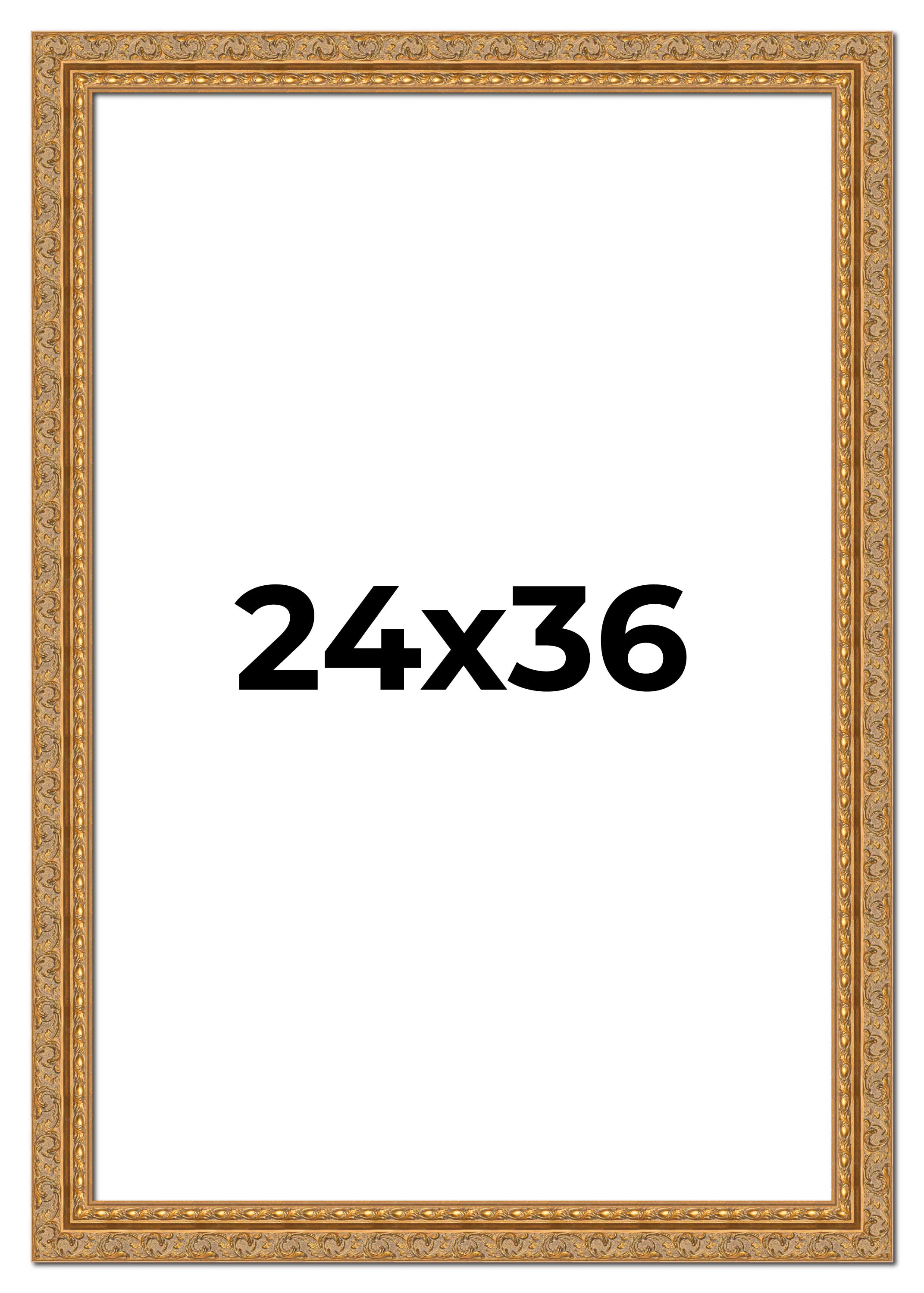 24x36 Frame Gold Ornate Solid Wood Picture Frame | 2 Inch Moulding Width | Firma main product image