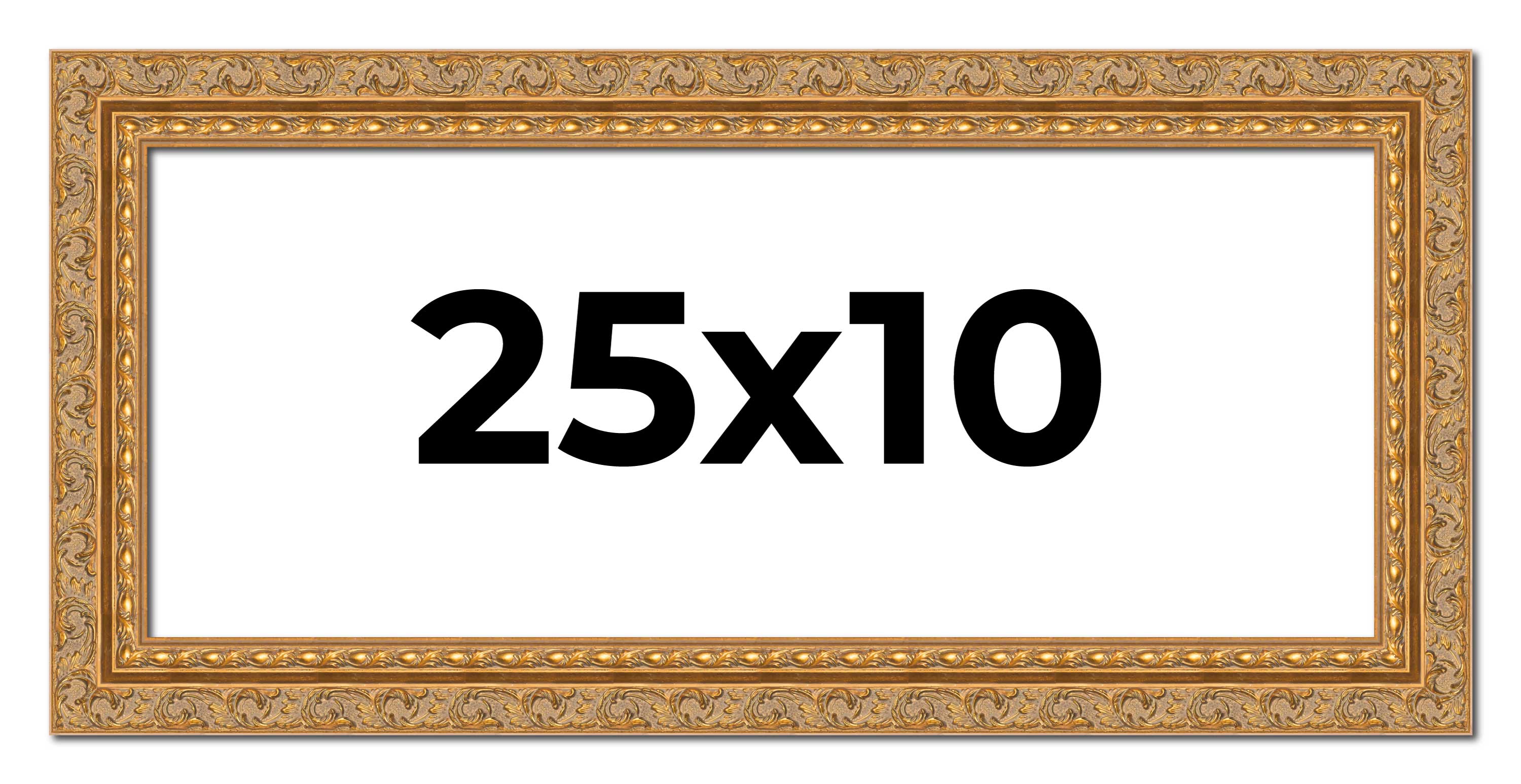 25×10 Frame Gold Ornate Solid Wood Picture Frame | 2 Inch Moulding Width | Firma