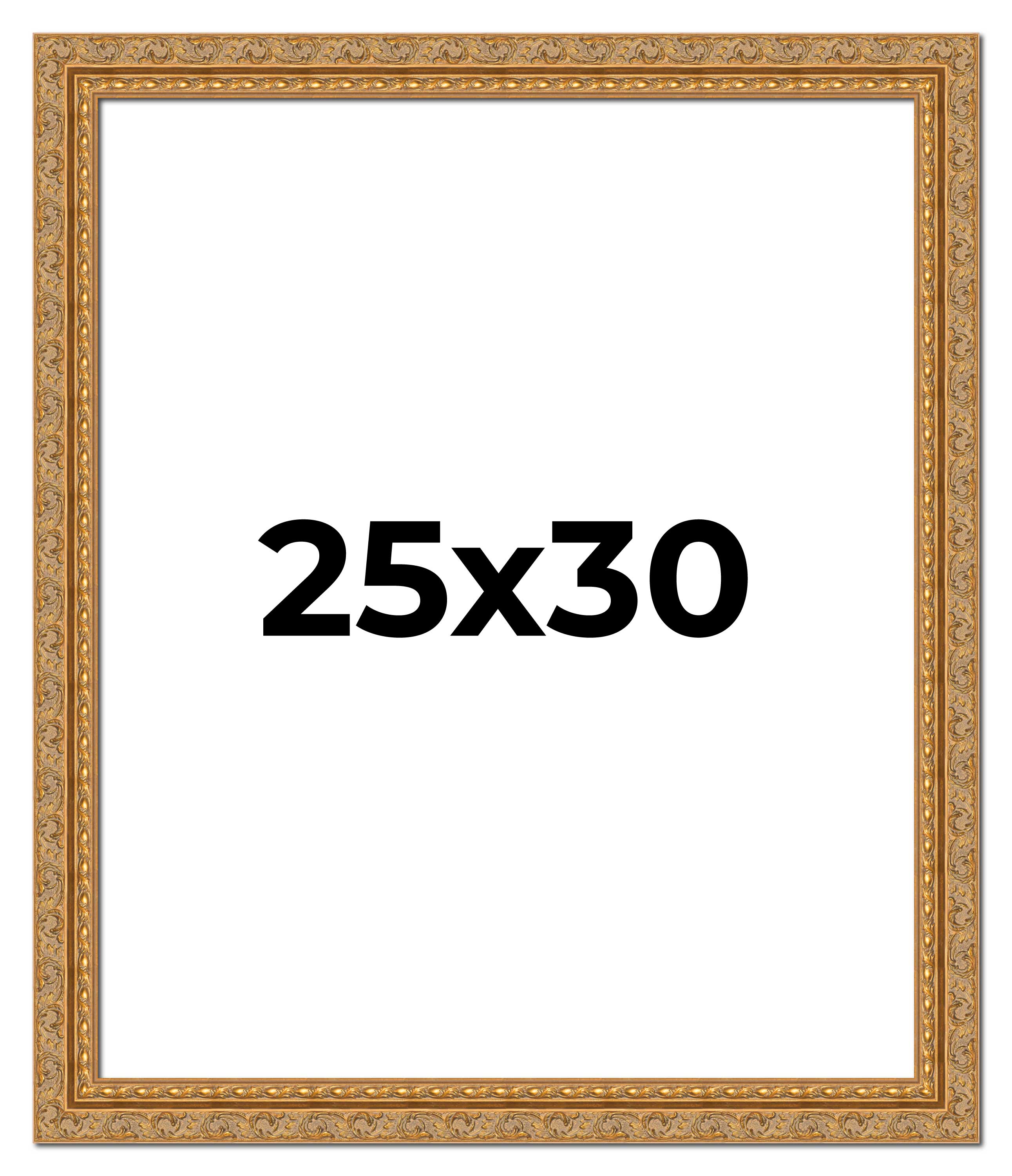 25×30 Frame Gold Ornate Solid Wood Picture Frame | 2 Inch Moulding Width | Firma
