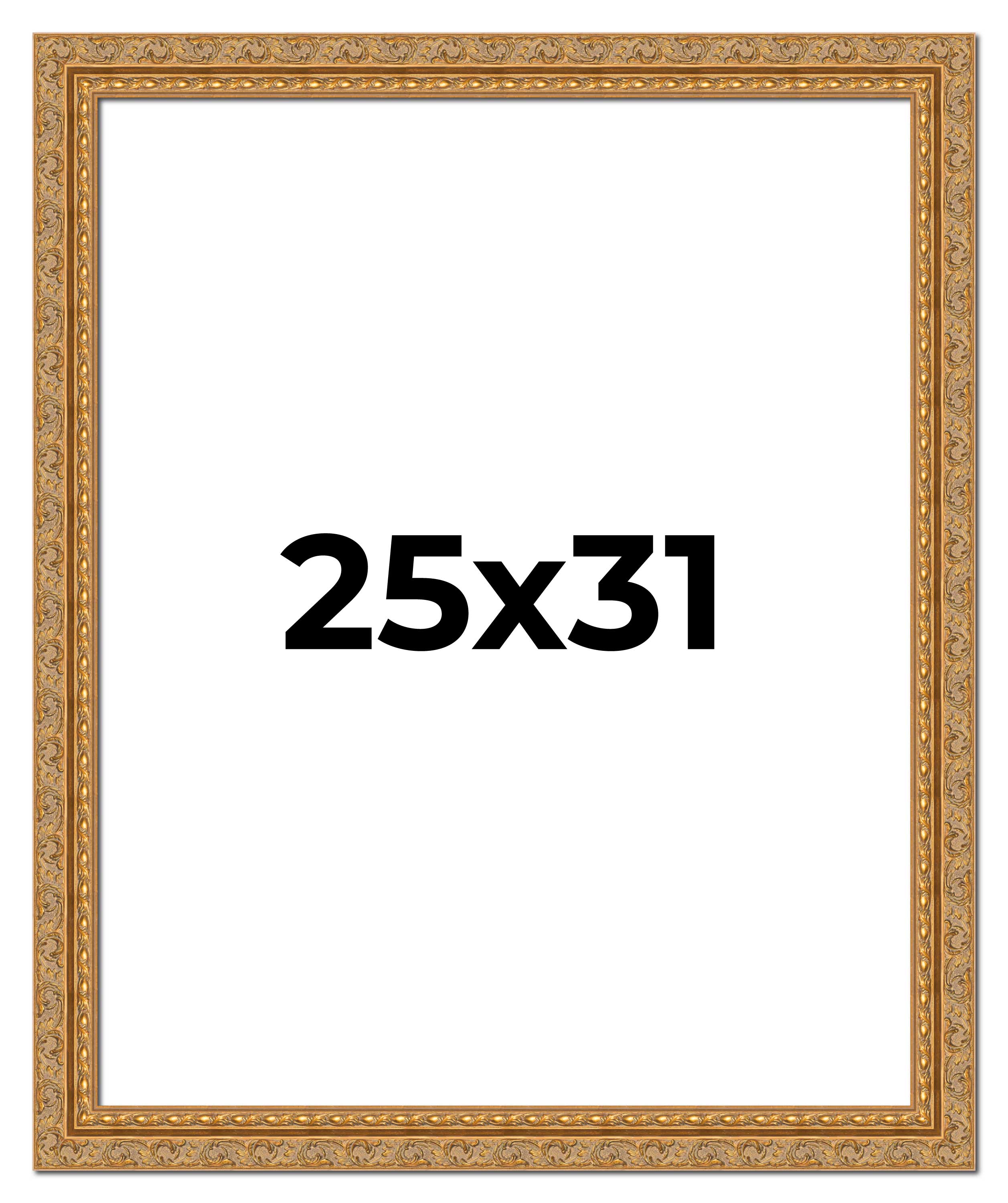 25×31 Frame Gold Ornate Solid Wood Picture Frame | 2 Inch Moulding Width | Firma