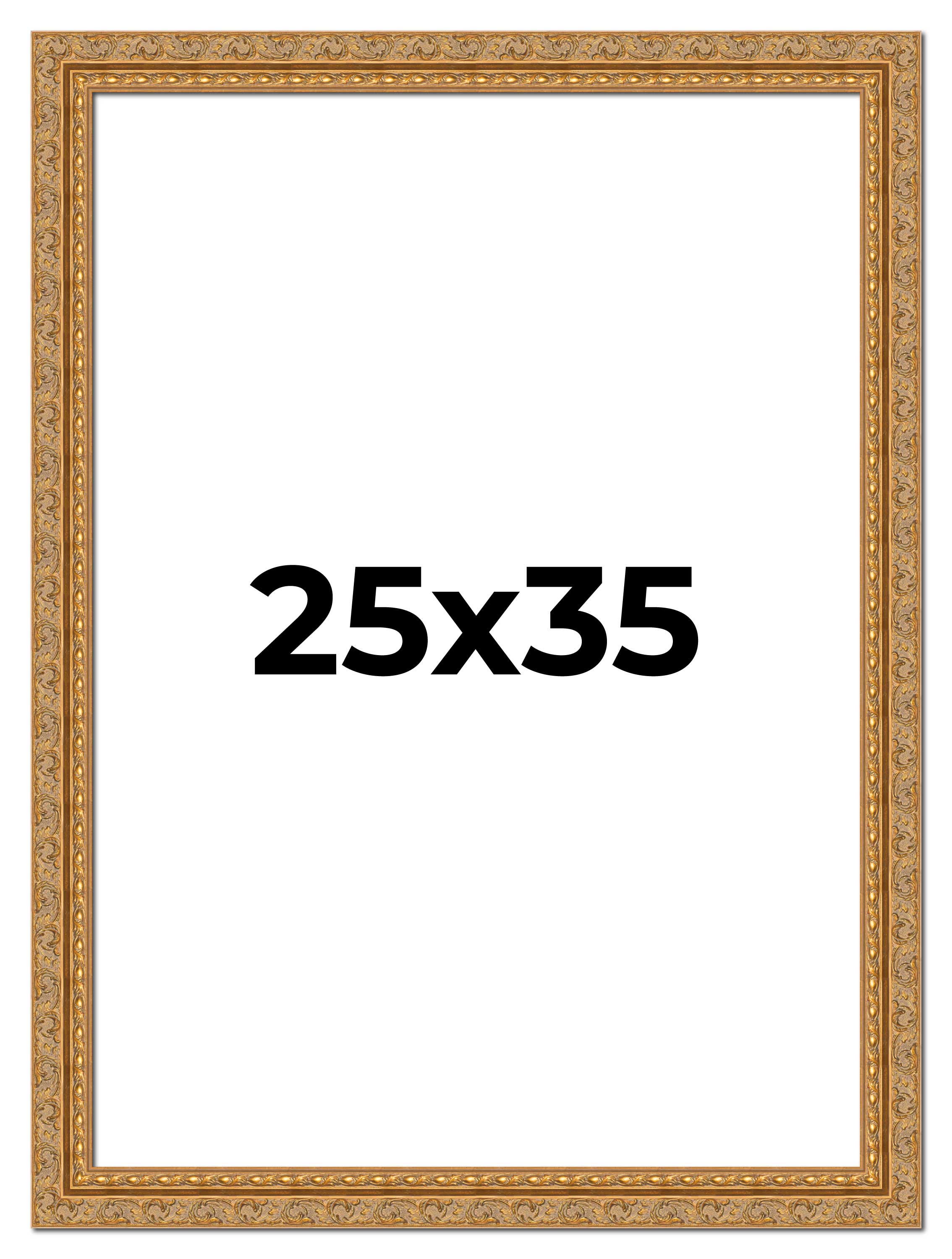 25×35 Frame Gold Ornate Solid Wood Picture Frame | 2 Inch Moulding Width | Firma