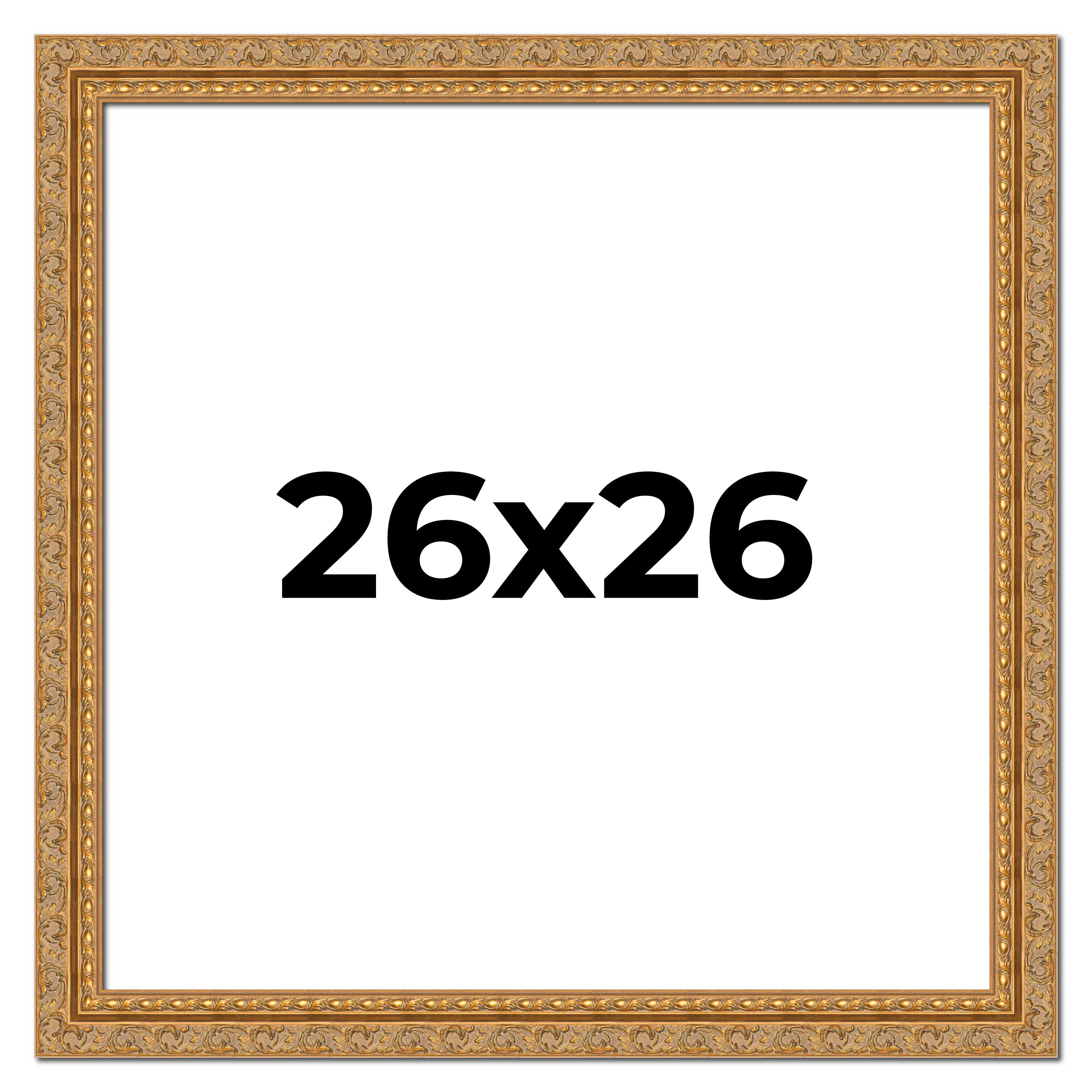 26x26 Frame Gold Ornate Solid Wood Picture Frame | 2 Inch Moulding Width | Firma main product image