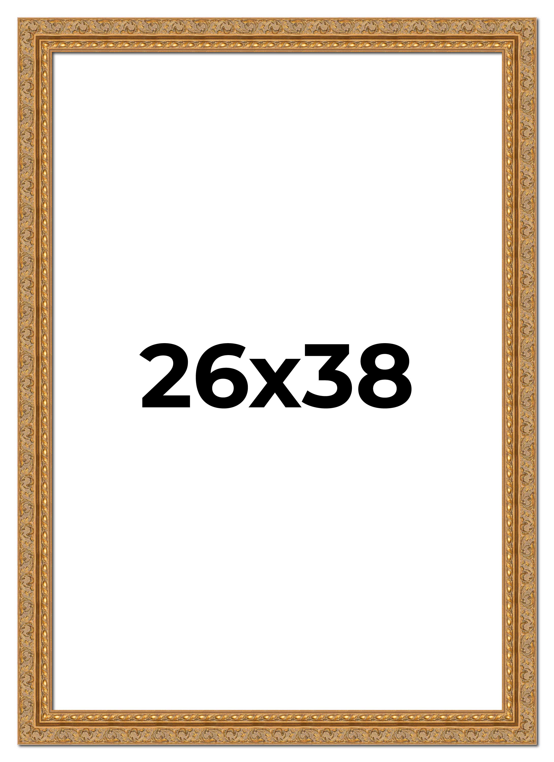 26x38 Frame Gold Ornate Solid Wood Picture Frame | 2 Inch Moulding Width | Firma main product image