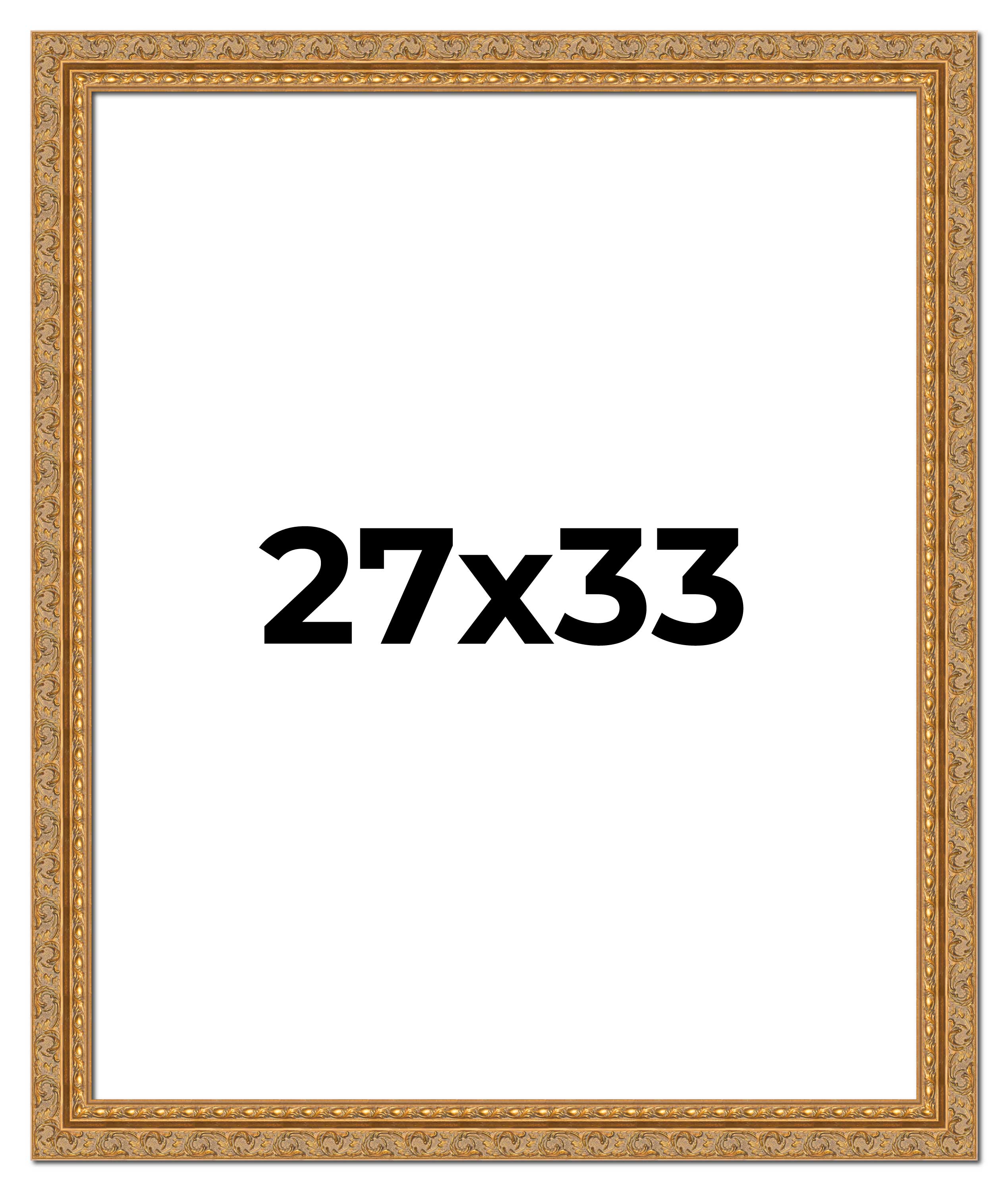 27x33 Frame Gold Ornate Solid Wood Picture Frame | 2 Inch Moulding Width | Firma main product image