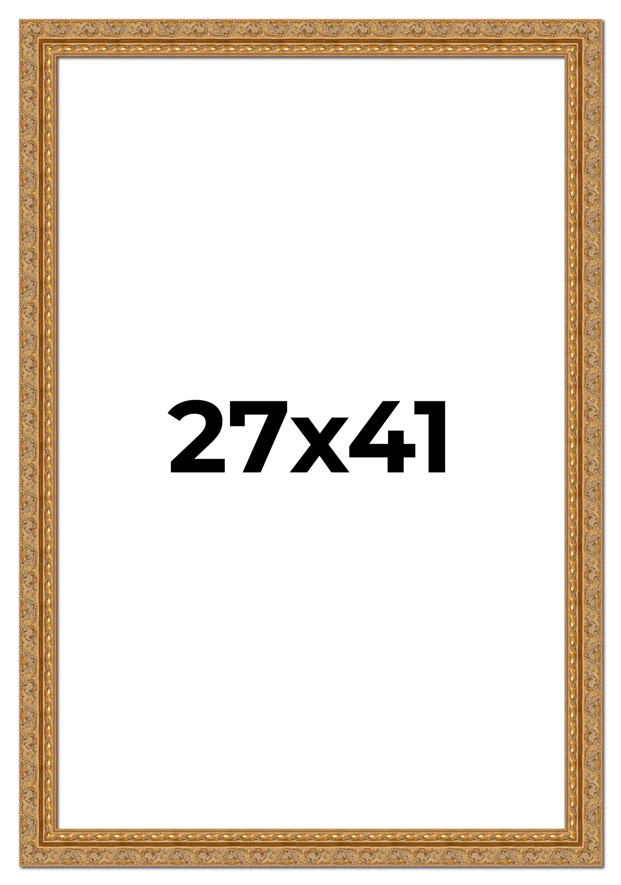 27×41 Frame Gold Ornate Solid Wood Picture Frame | 2 Inch Moulding Width | Firma