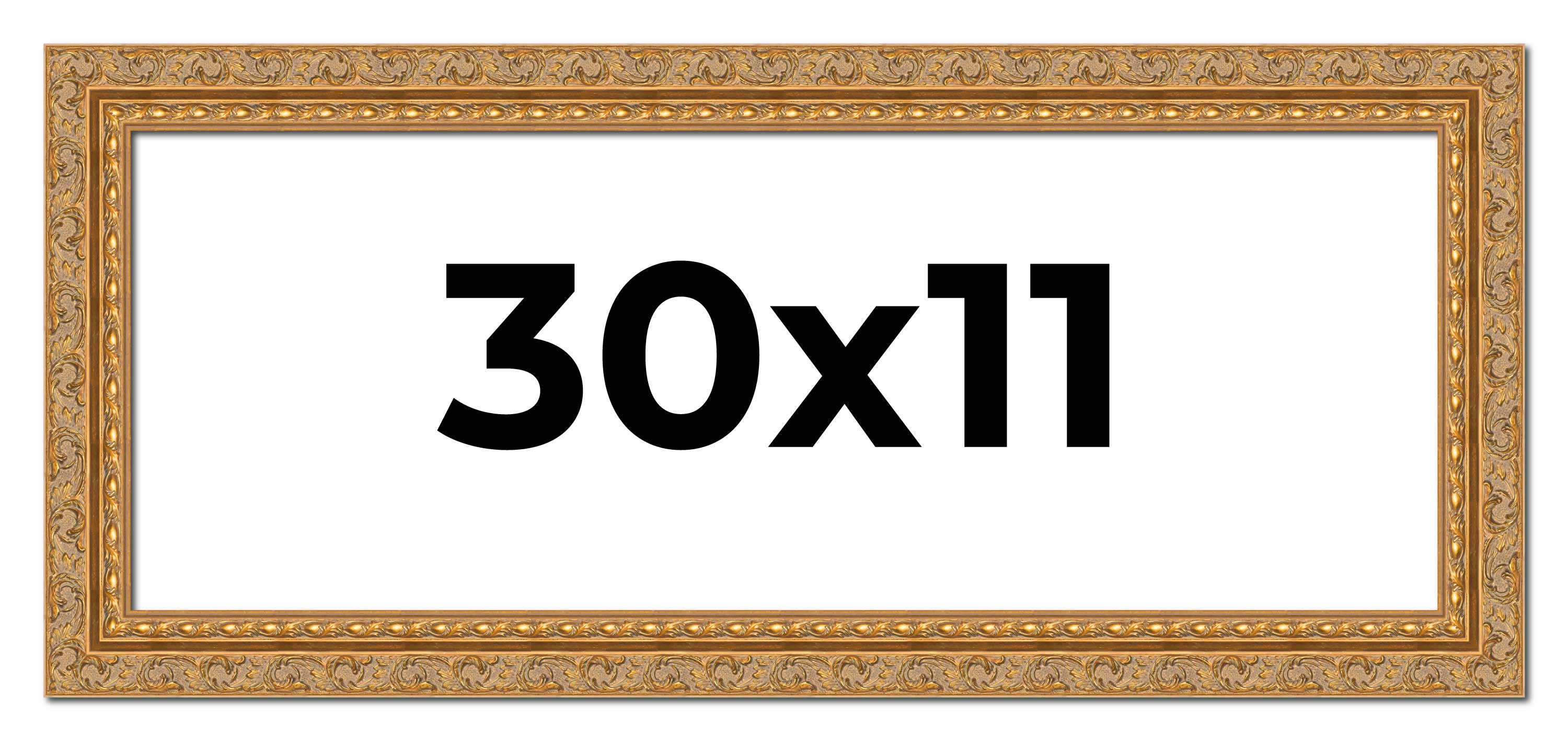 30x11 Frame Gold Ornate Solid Wood Picture Frame | 2 Inch Moulding Width | Firma main product image
