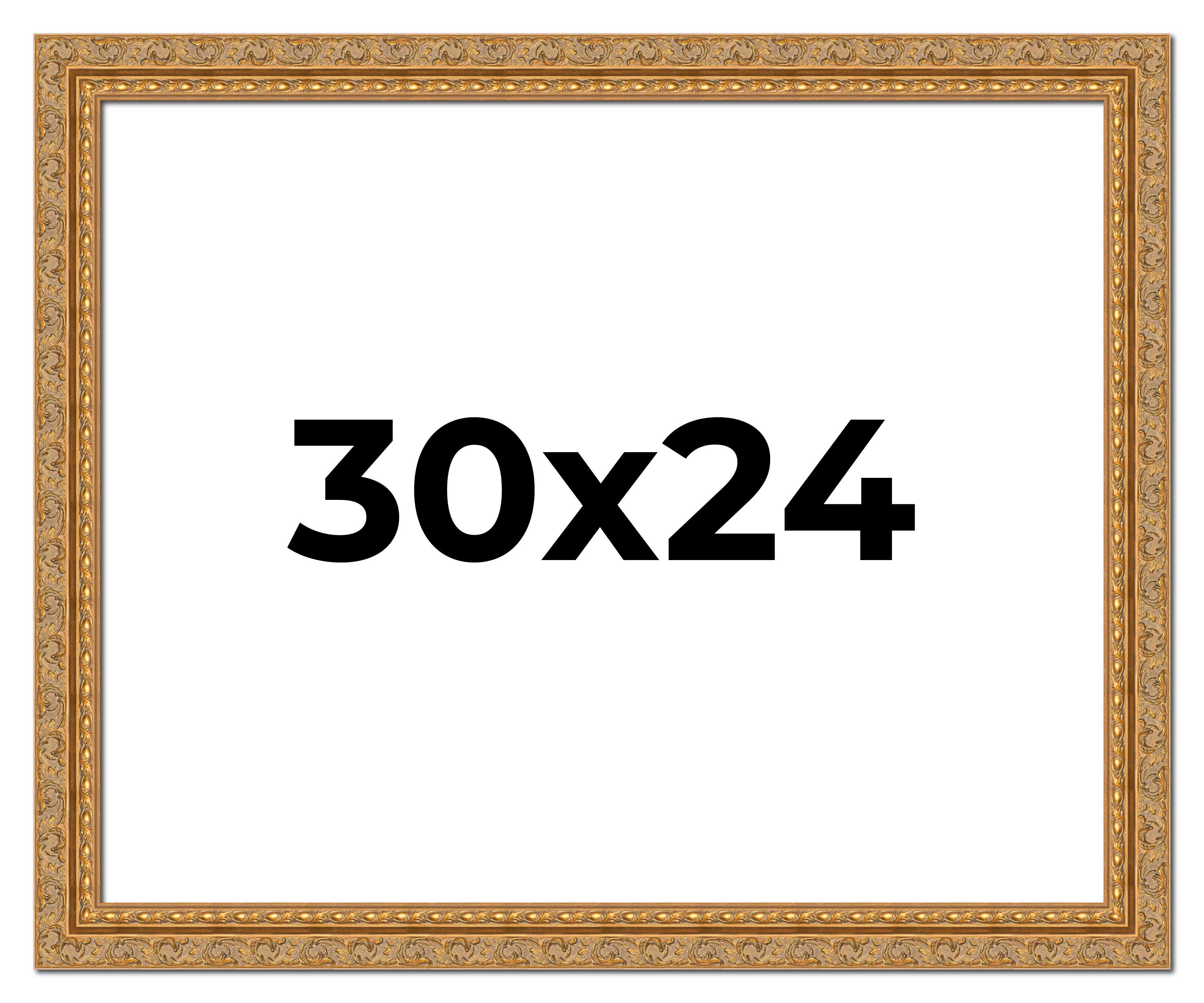 30x24 Frame Gold Ornate Solid Wood Picture Frame | 2 Inch Moulding ...