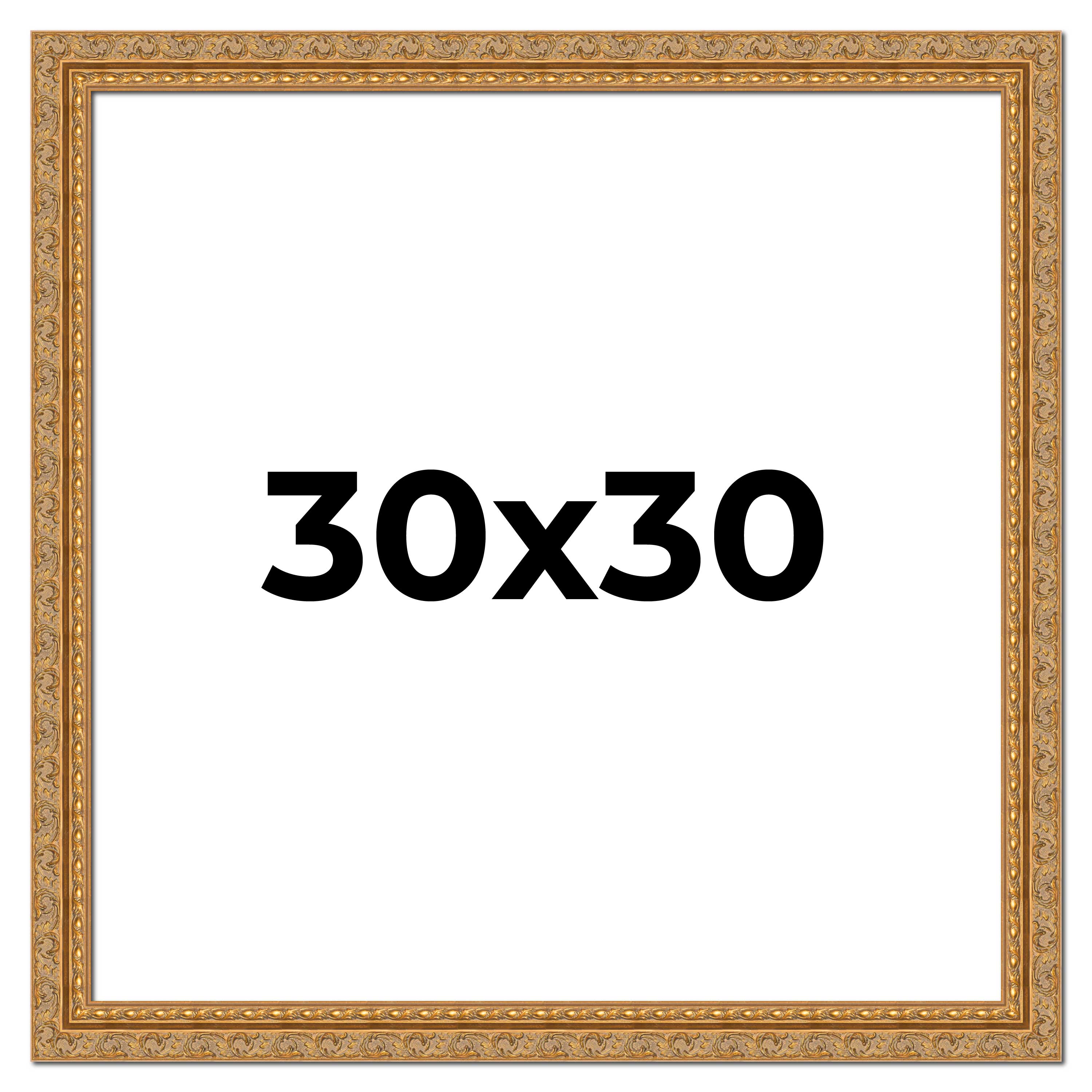 30x30 Frame Gold Ornate Solid Wood Picture Frame | 2 Inch Moulding Width | Firma main product image