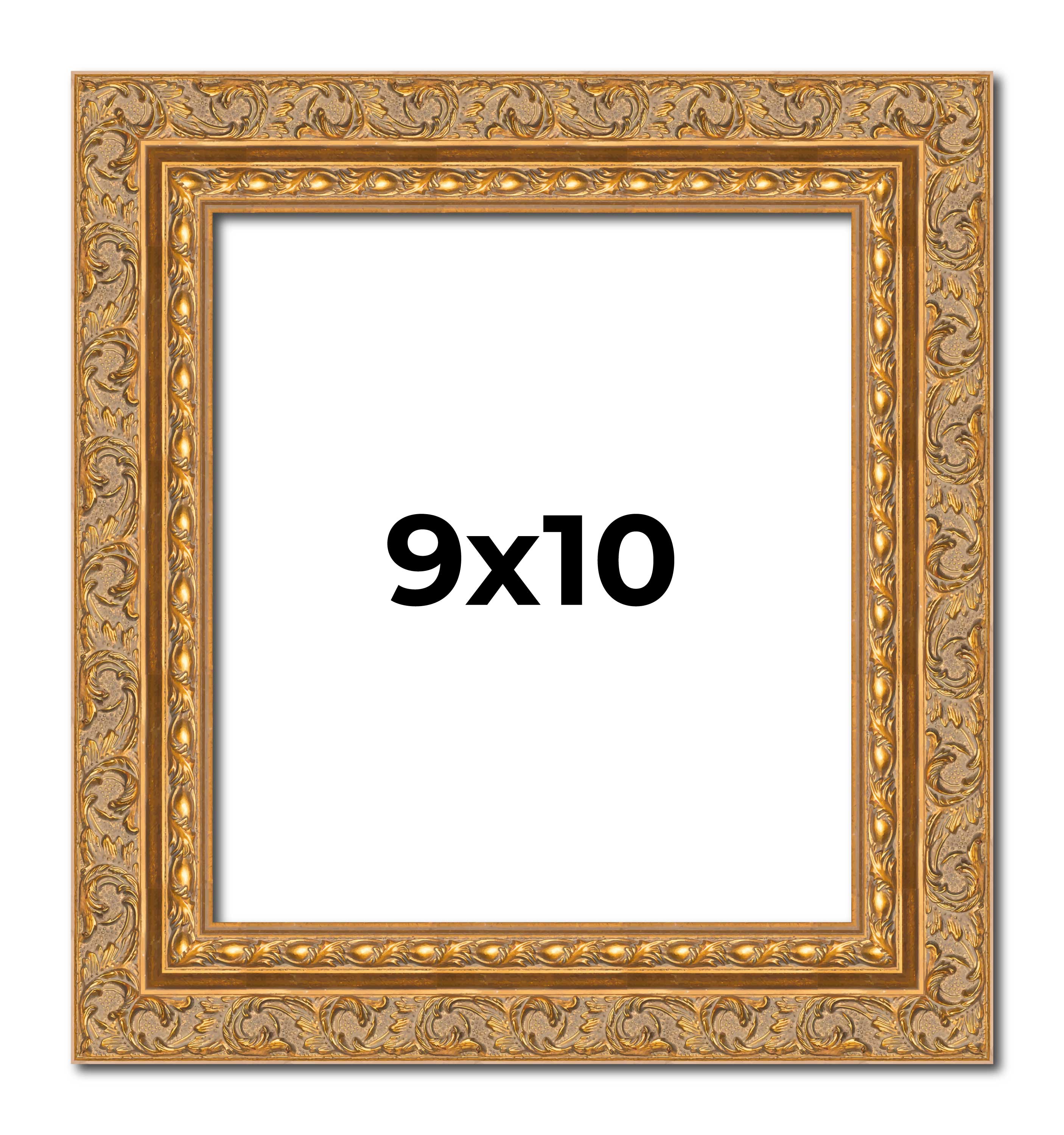 9x10 Frame Gold Ornate Solid Wood Picture Frame | 2 Inch Moulding Width | Firman main product image