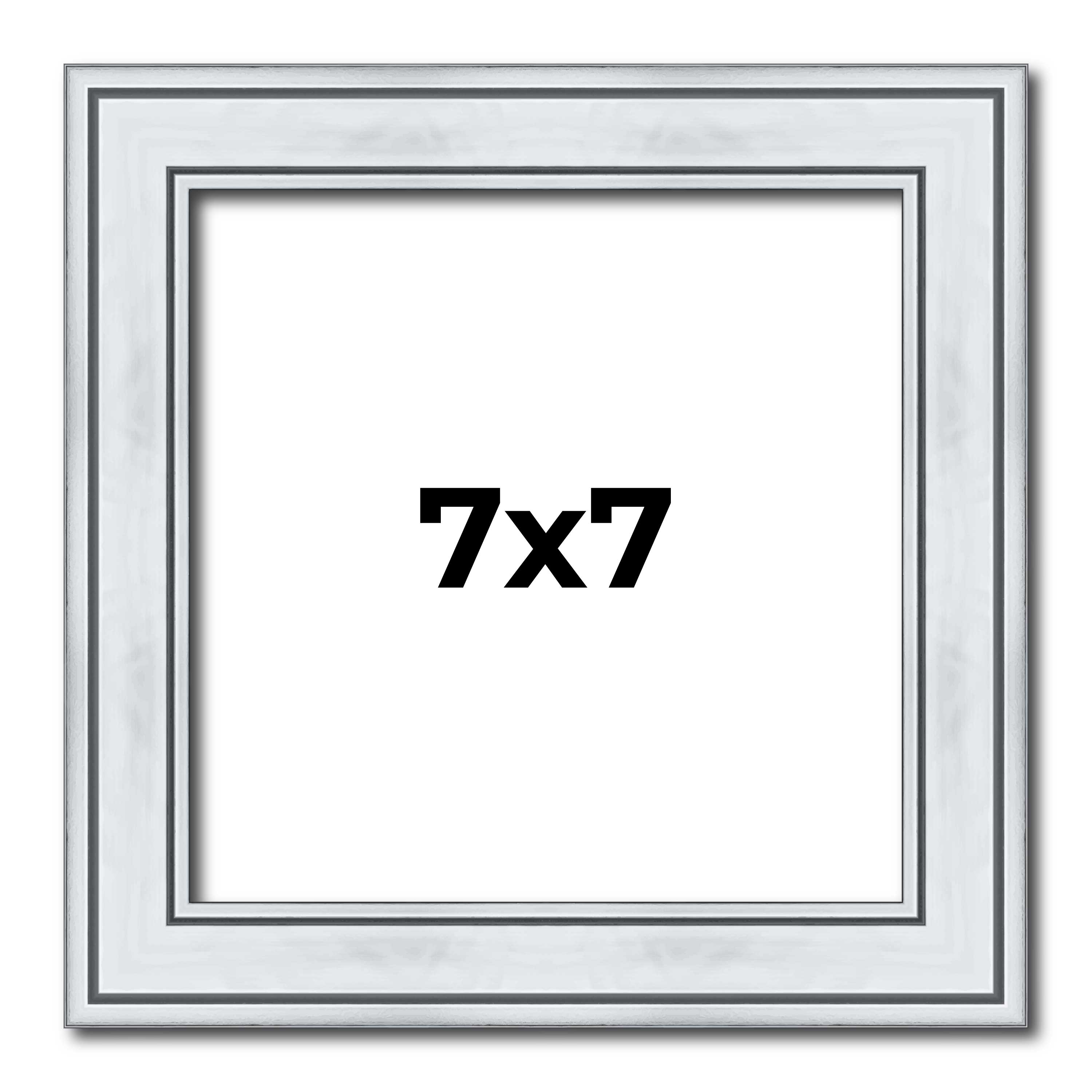 7×7 Frame Sterling Silver Solid Wood Picture Frame | 1.25 Inch Moulding Width |