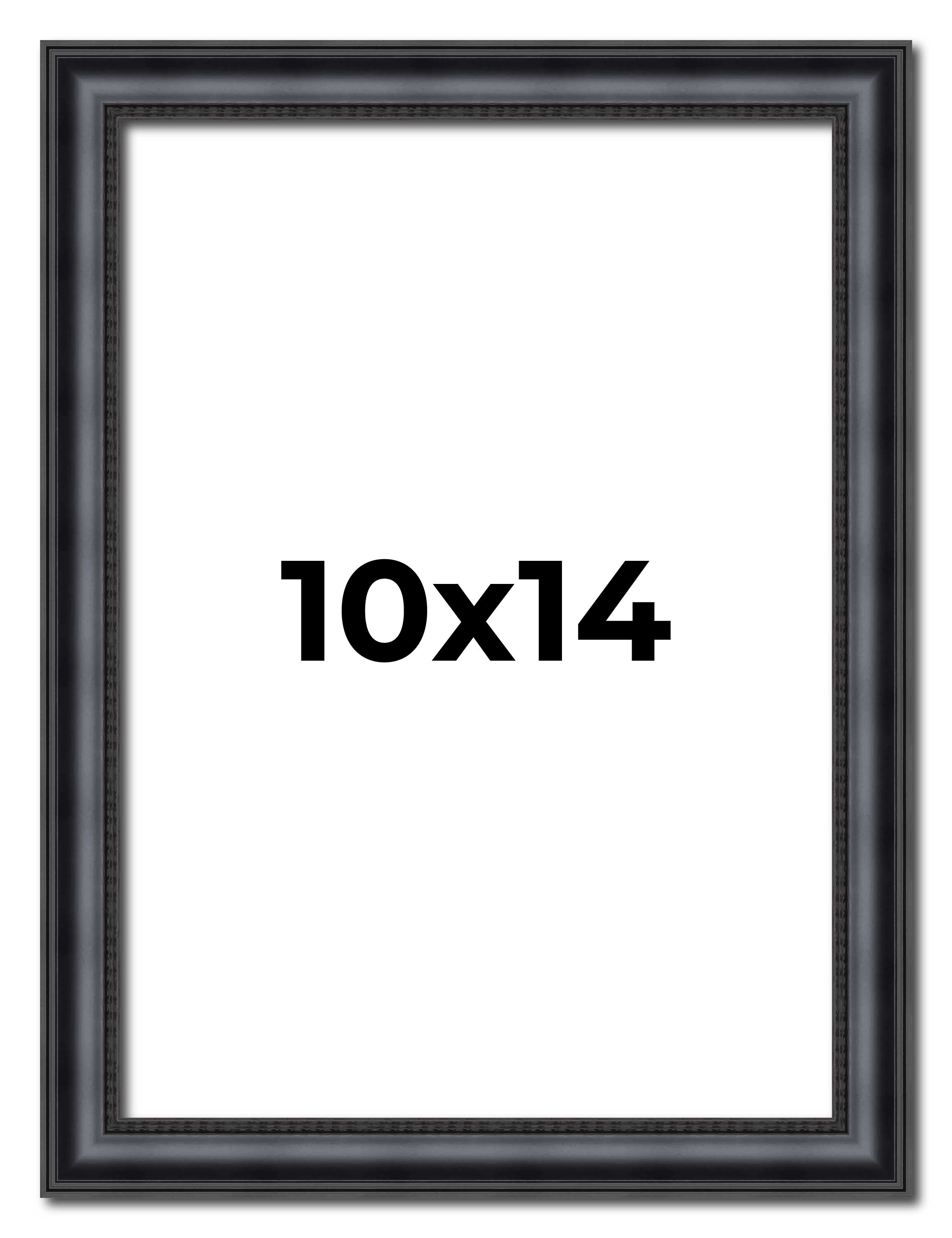 10x14 Frame Black Real Wood Picture Frame Width 1.25 inches | Interior Frame Dep main product image