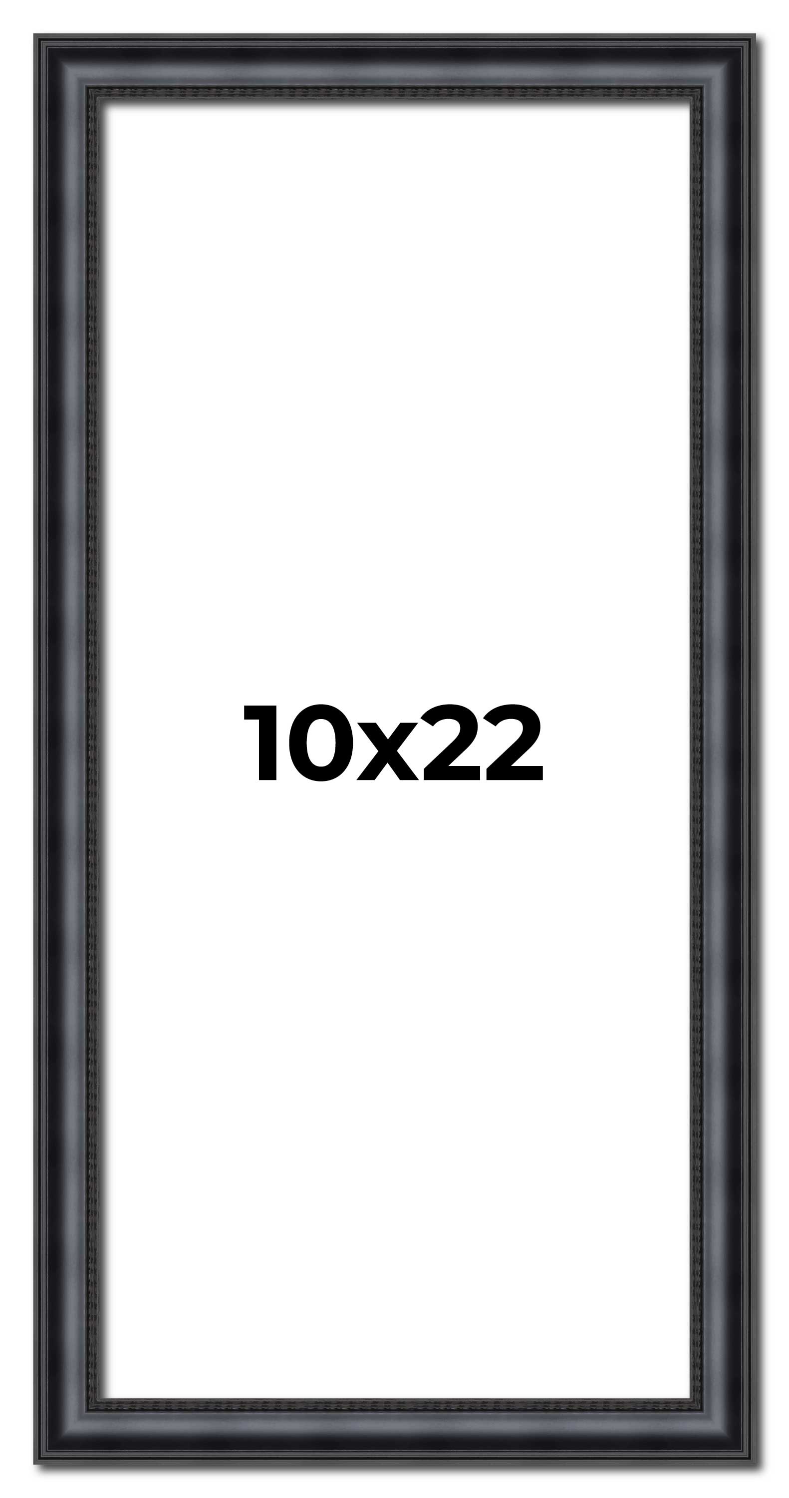 10x22 Frame Black Real Wood Picture Frame Width 1.25 inches | Interior Frame Dep main product image