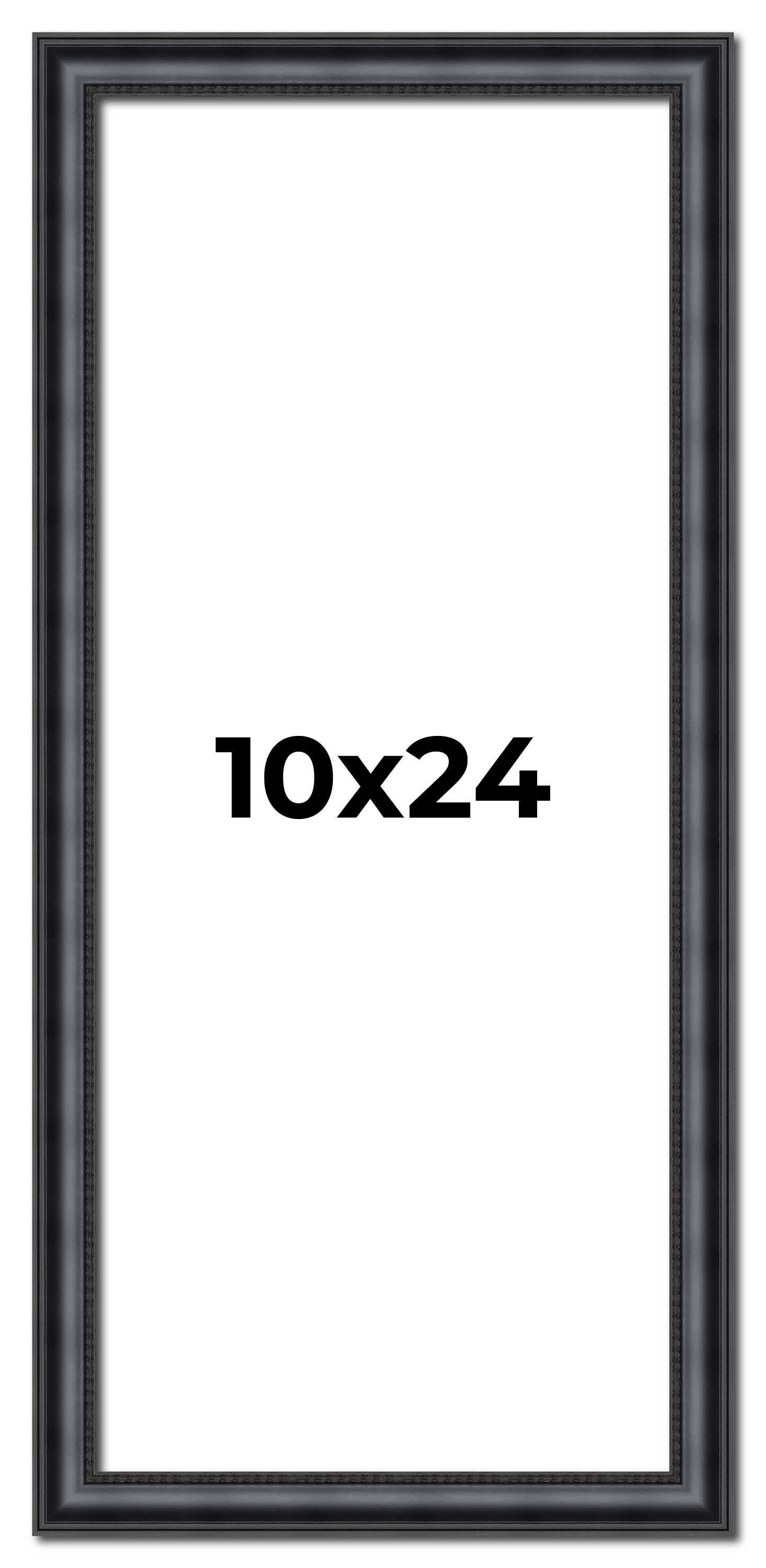 10x24 Frame Black Real Wood Picture Frame Width 1.25 inches | Interior Frame Dep main product image