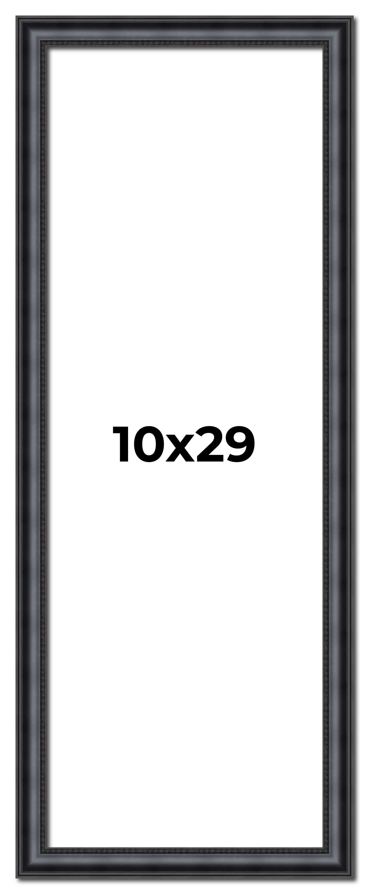 10x29 Frame Black Real Wood Picture Frame Width 1.25 inches | Interior Frame Dep main product image