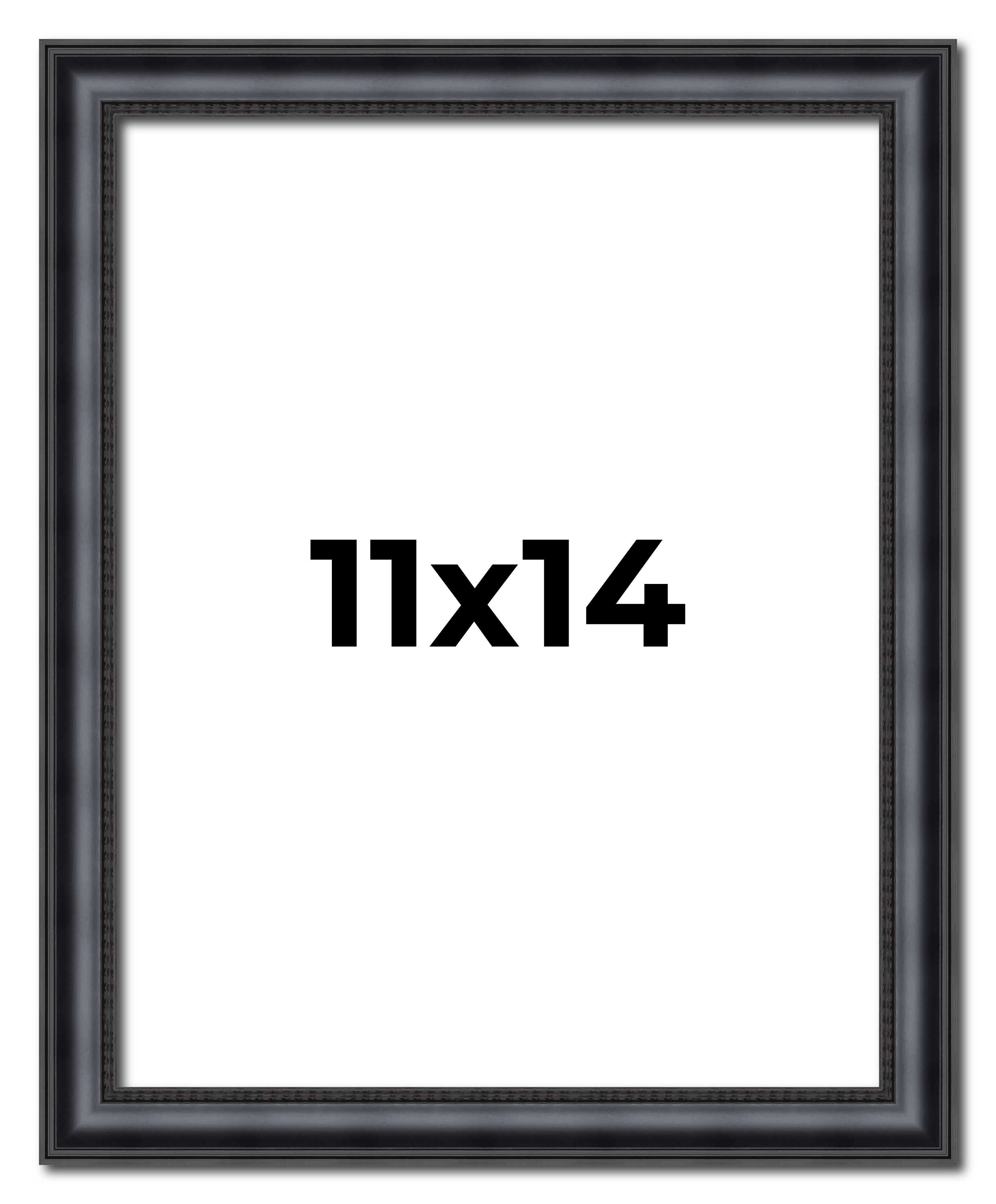 11x14 Frame Black Real Wood Picture Frame Width 1.25 inches | Interior Frame Dep main product image