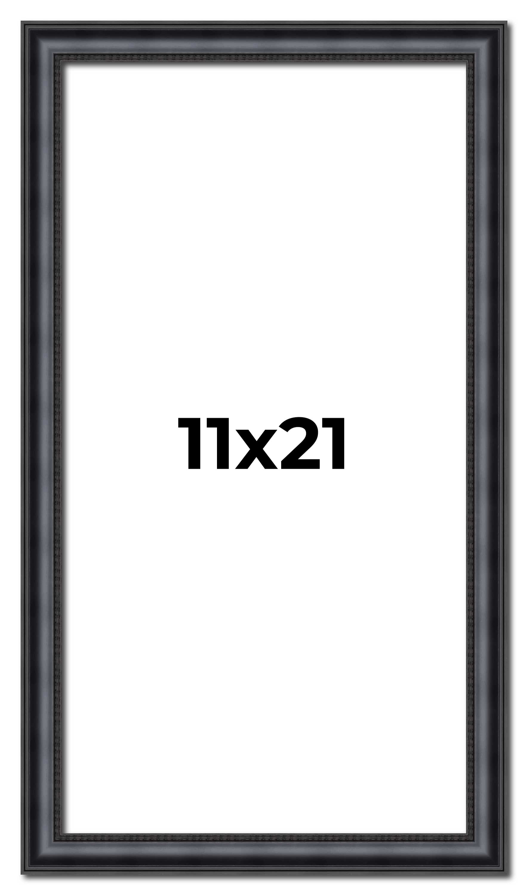 11x21 Frame Black Real Wood Picture Frame Width 1.25 inches | Interior Frame Dep main product image