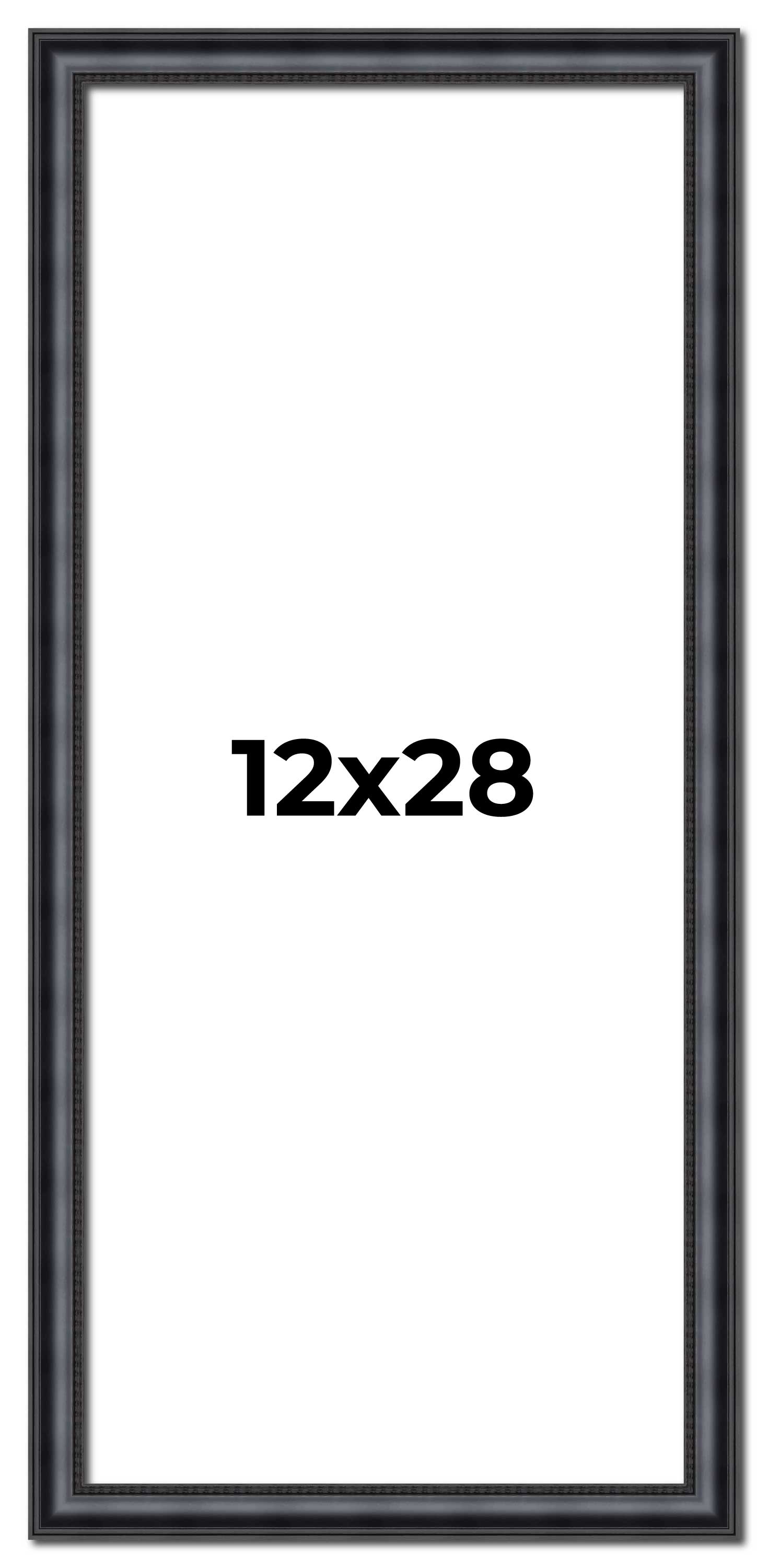 12x28 Frame Black Real Wood Picture Frame Width 1.25 inches | Interior Frame Dep main product image
