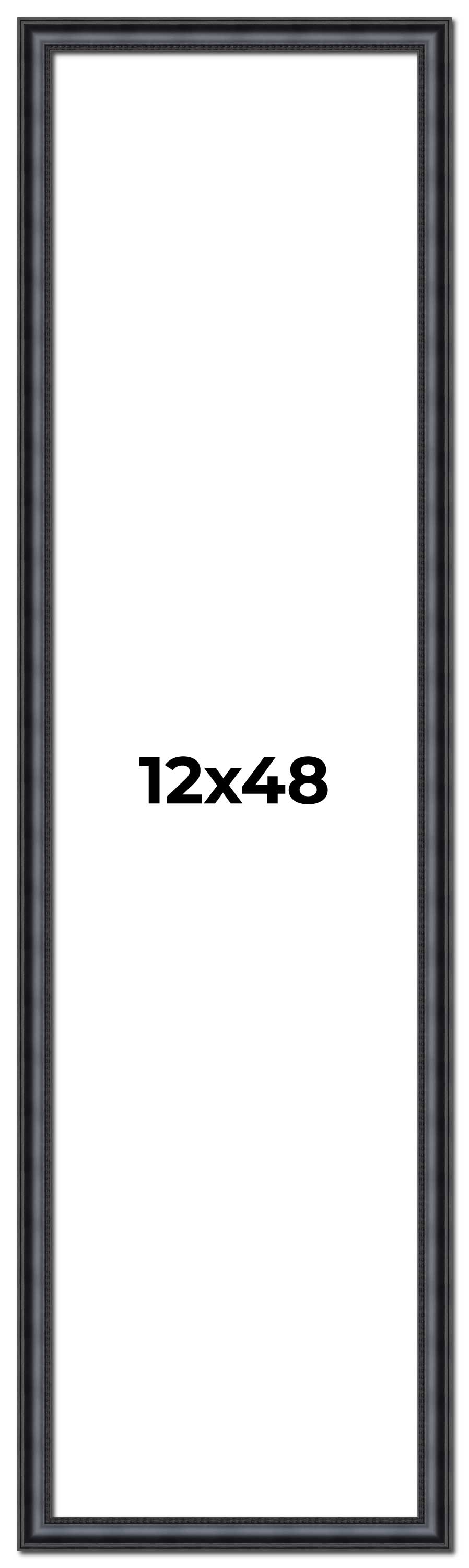 12x48 Frame Black Real Wood Picture Frame Width 1.25 inches | Interior Frame Dep main product image