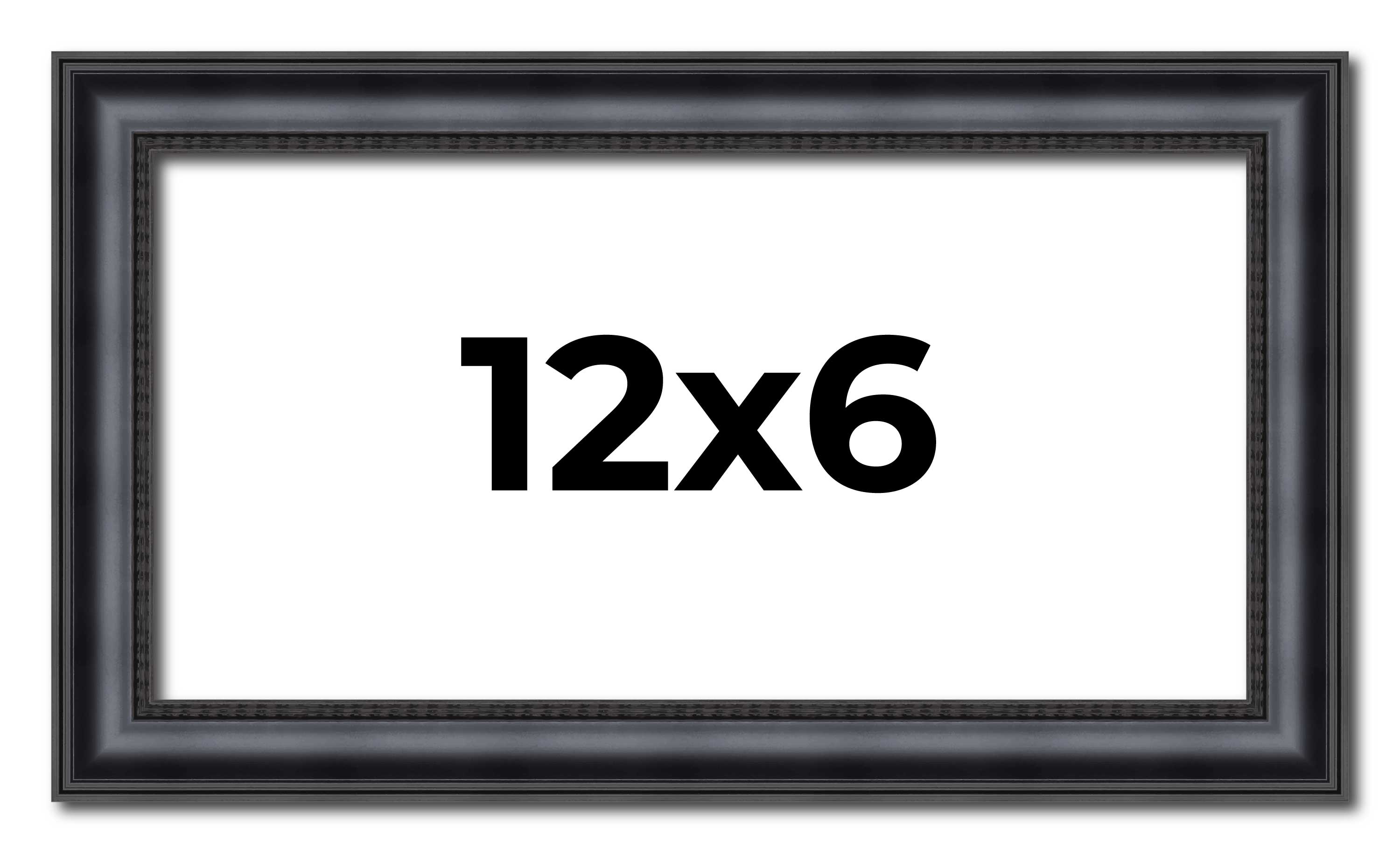 12x6 Frame Black Real Wood Picture Frame Width 1.25 inches | Interior Frame Dept main product image