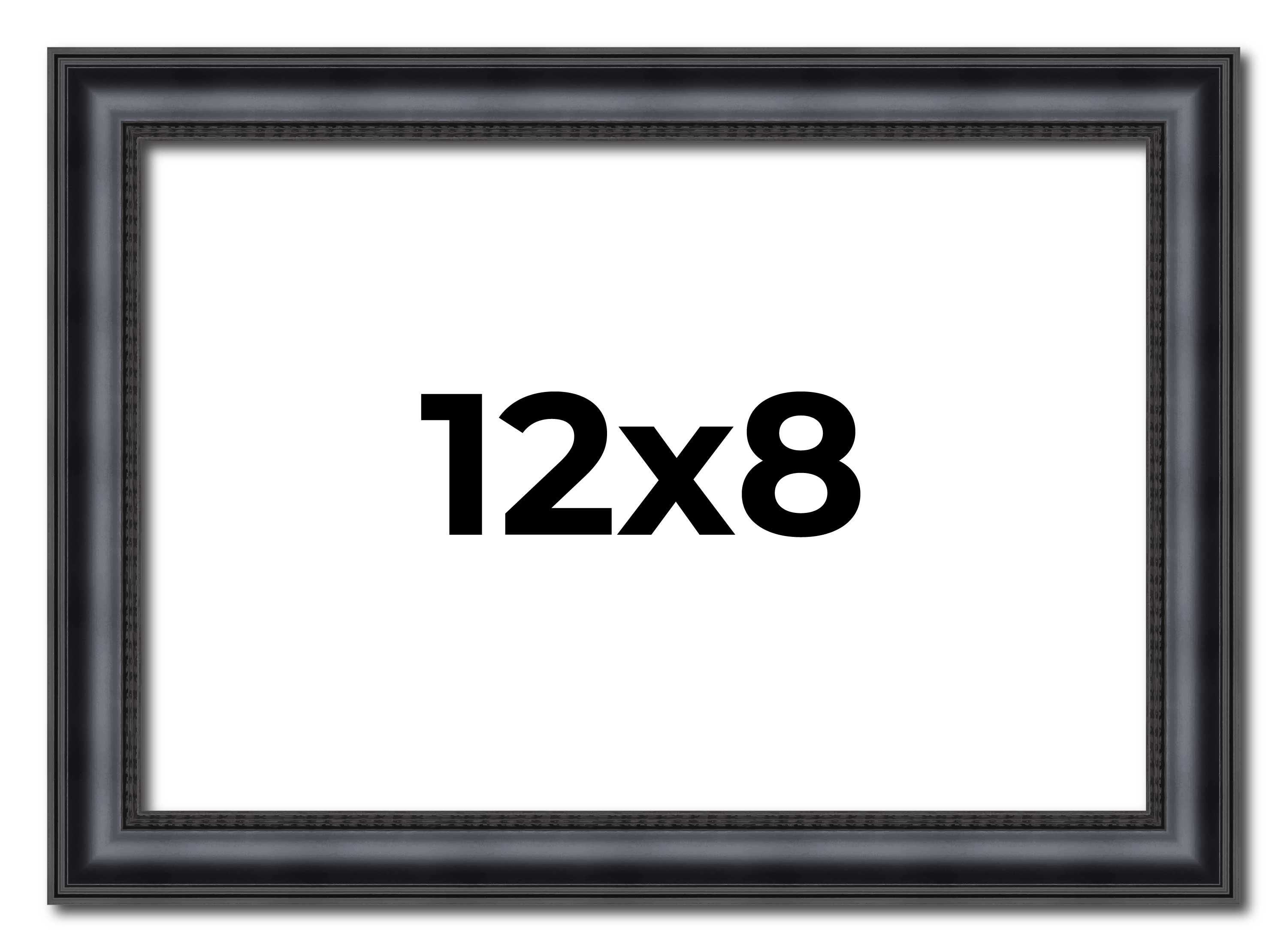 12x8 Frame Black Real Wood Picture Frame Width 1.25 inches | Interior Frame Dept main product image