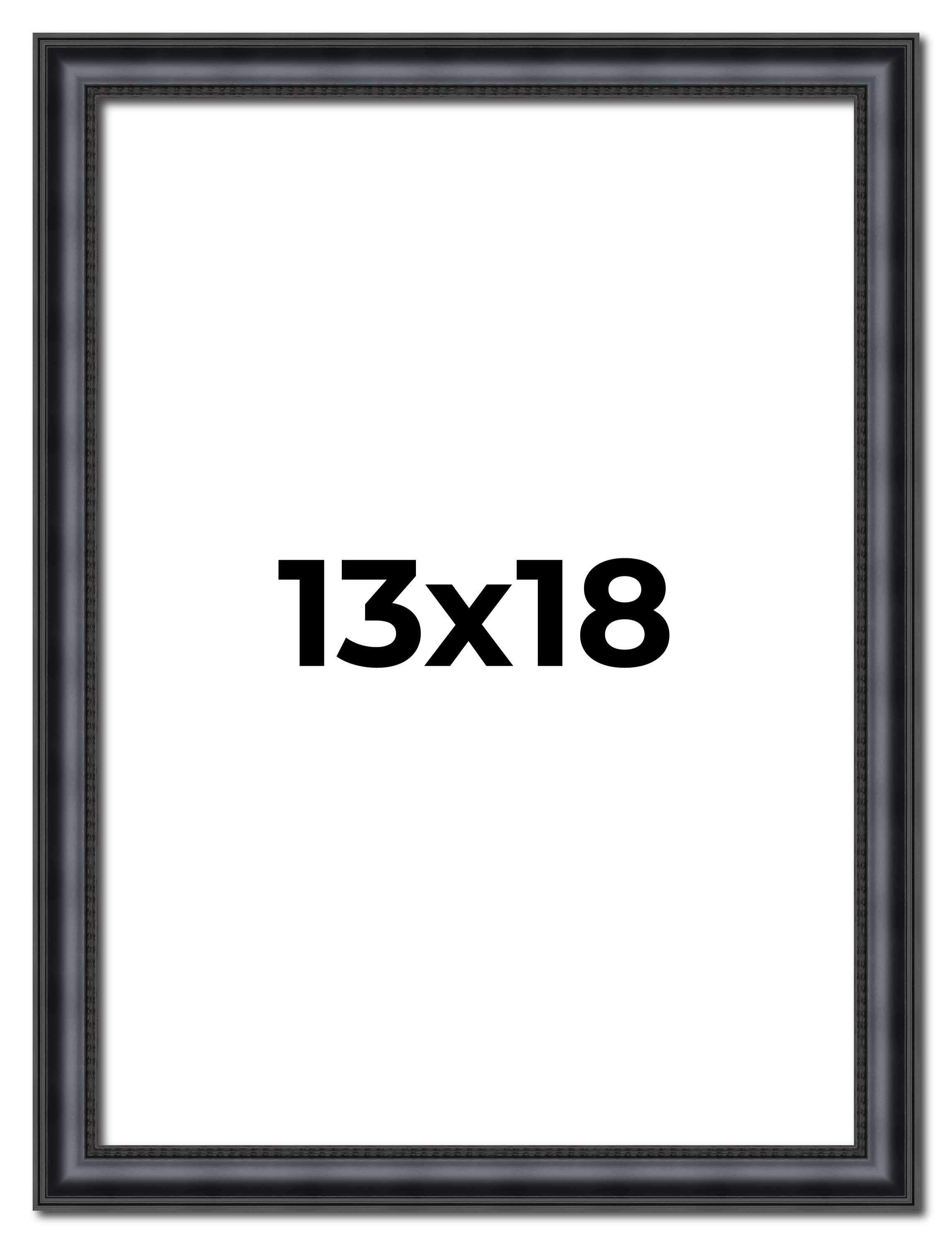 13x18 Frame Black Real Wood Picture Frame Width 1.25 inches | Interior Frame Dep main product image